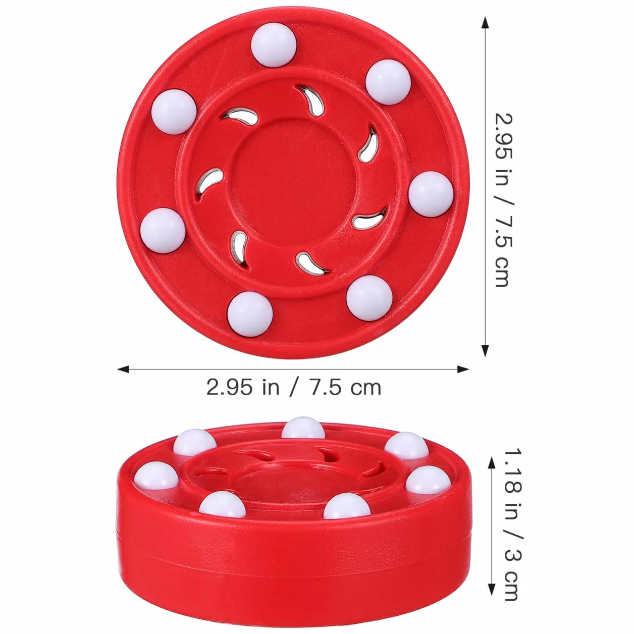 Lot de 2 Rollers de Hockey en Plein air Puck Street Hockey intérieur Hockey sur Glace Green Biscuit Pro Puck Roller Hockey Jeu d'entraînement