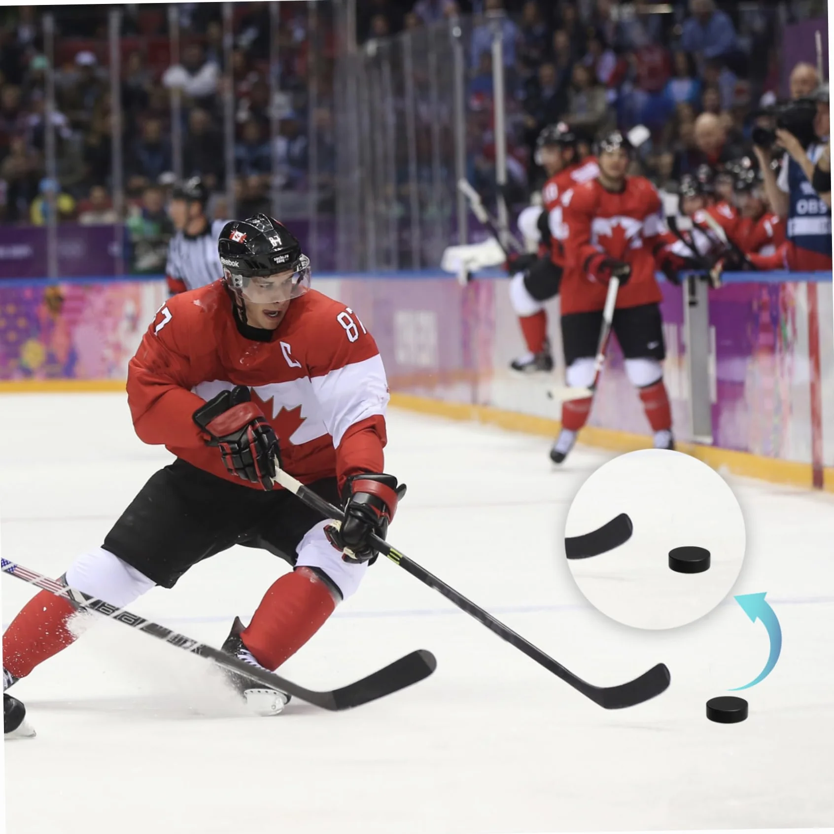 Palets de hockey sur glace en mousse noirs lot de 4 pour entraînement intérieur