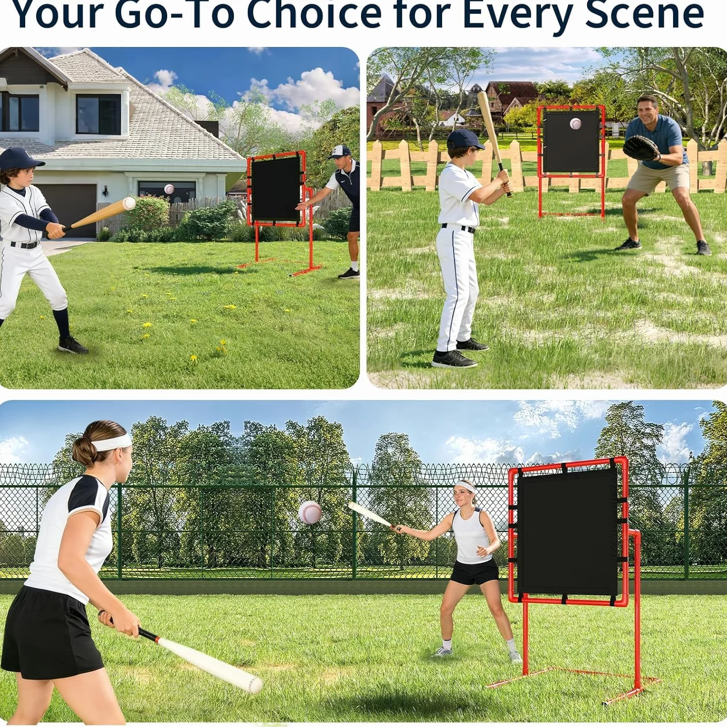 GarveeHome Cible de baseball Strike Zone Filet d'entraînement Cadre stable Polyester résistant