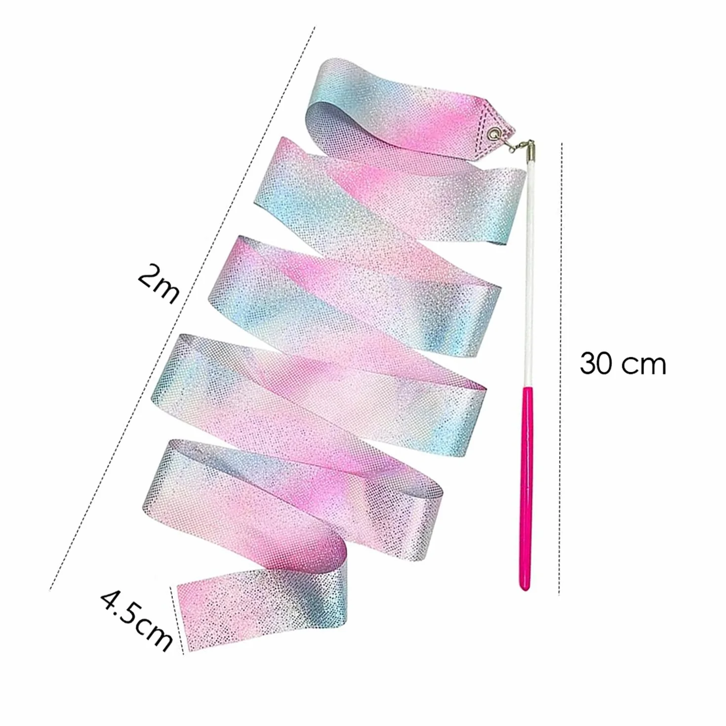 DaiUni Ruban Danse Scintillant 2m Gymnastique Rythmique pour Enfants Filles Danse Artistique