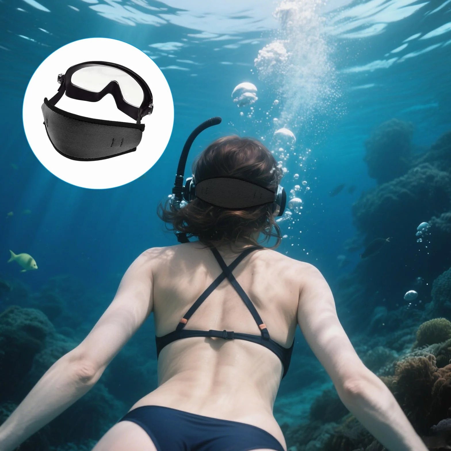 Sangle de Masque Plongée Néoprène 3PCS pour Snorkeling Sous-Marine