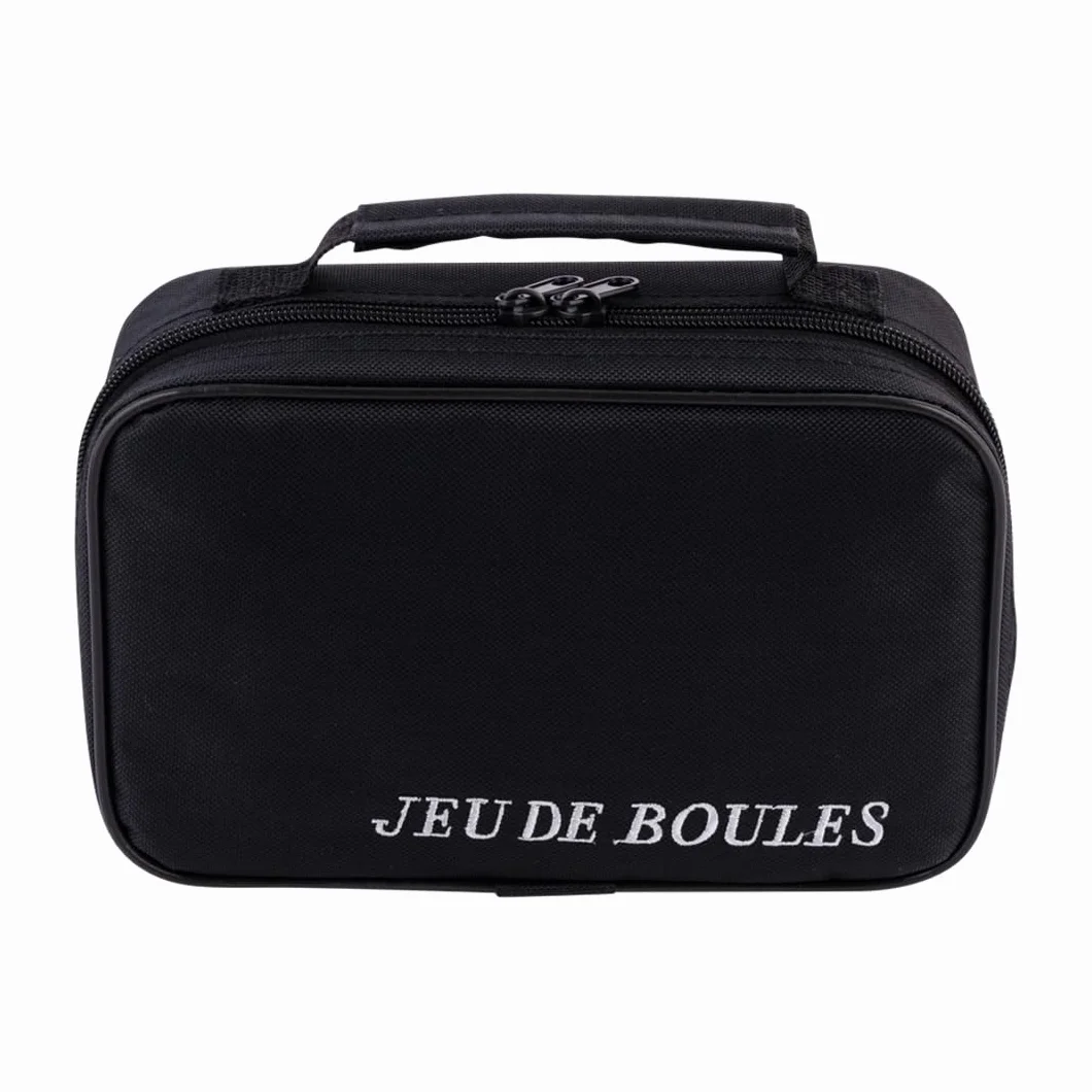 Engelhart Boules de Pétanque 74 mm 720 g 6 Boules Métal Noires et Chromées avec Sac Nylon Cochonnet