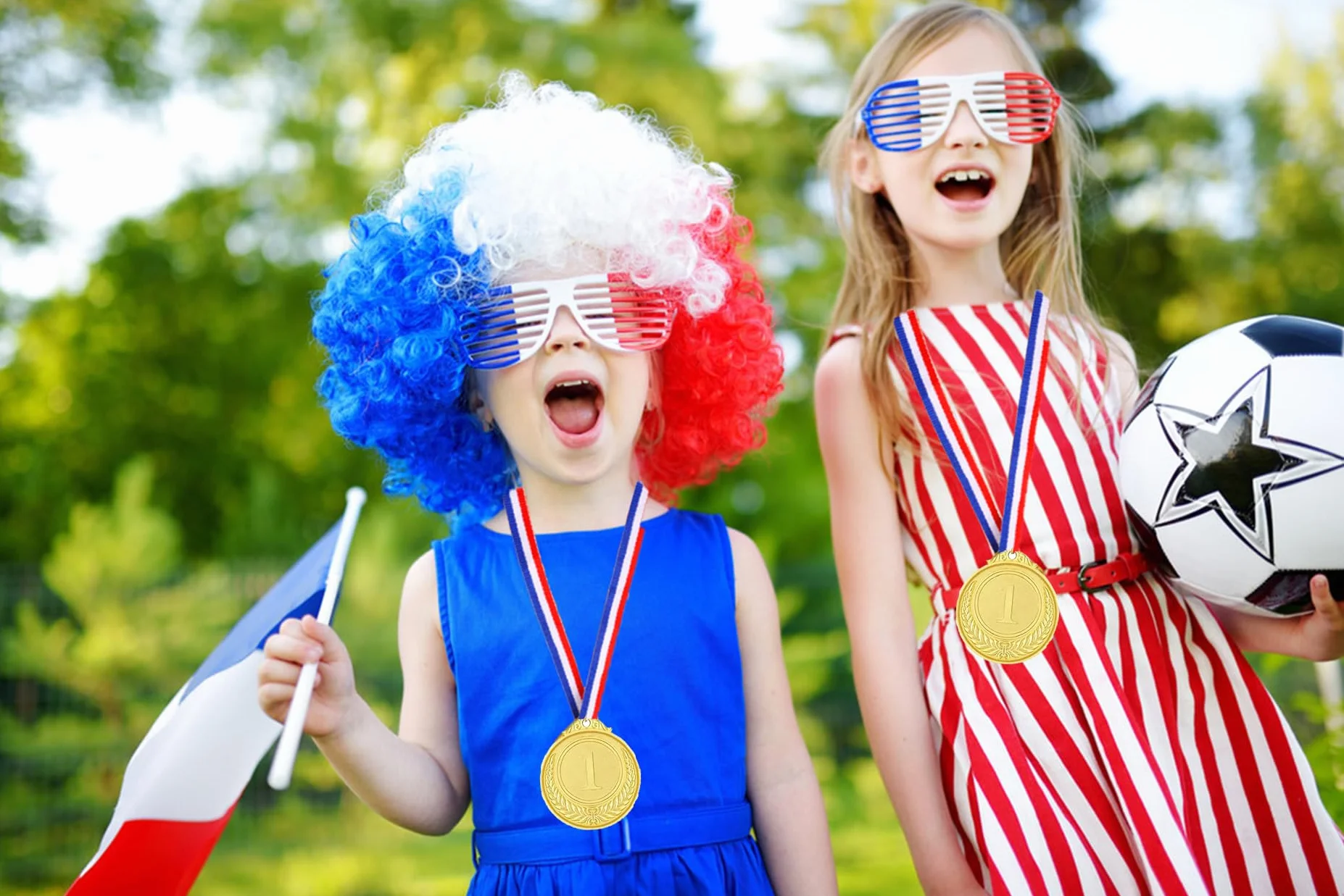 Médailles d'or avec Rubans de Cou 12 Pièces pour Jeux Scolaires Sport Compétitions 5cm