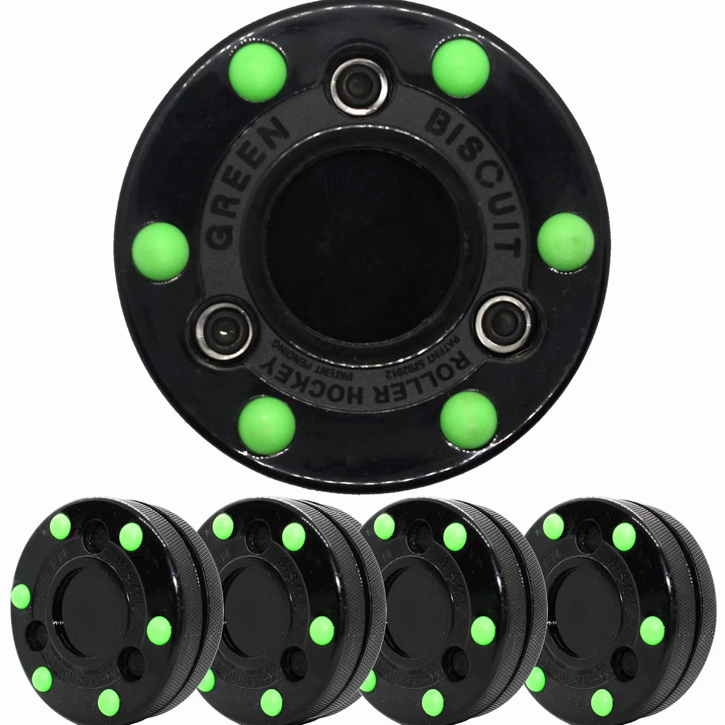 Green Biscuit Roller Hockey Puck
