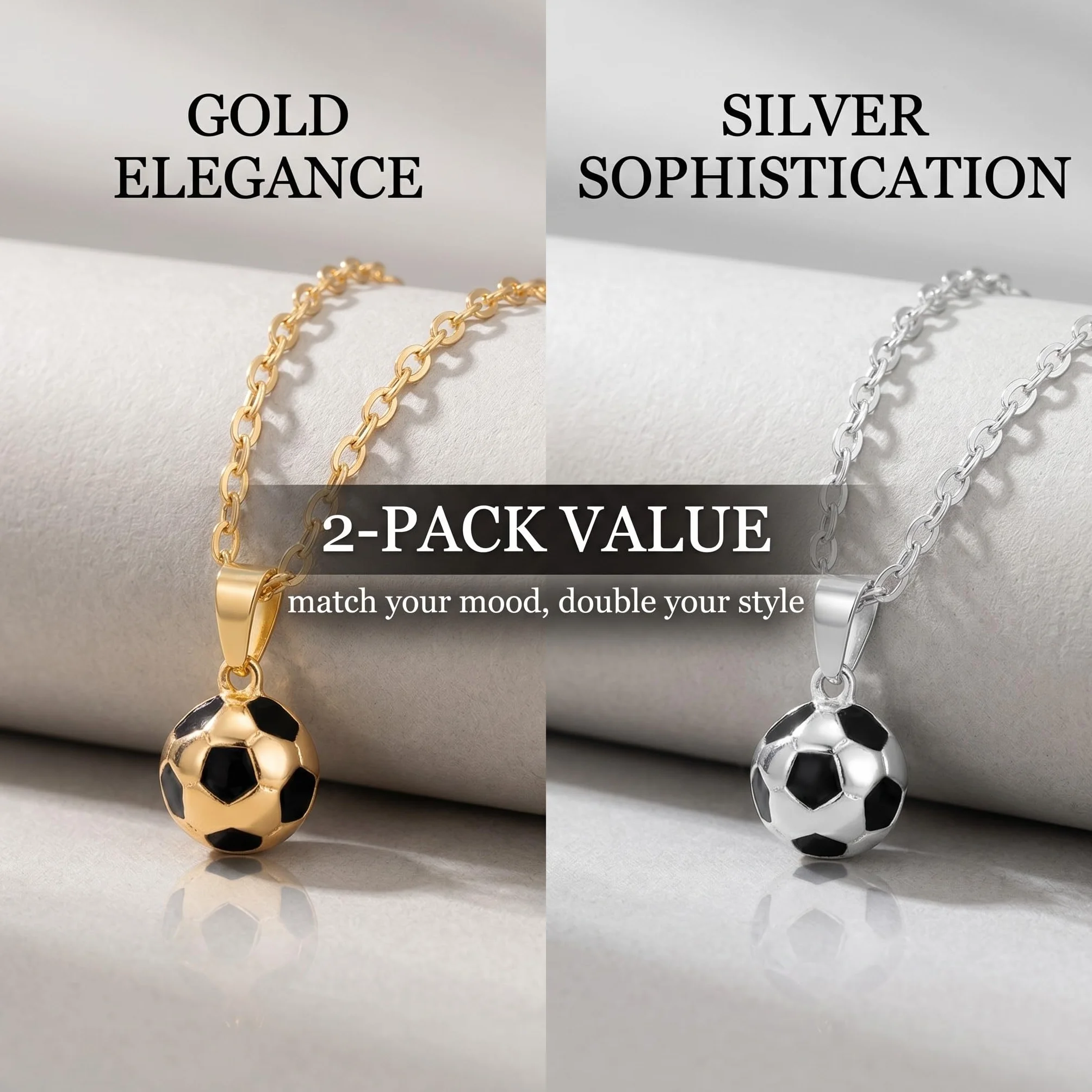 Colliers Pendentif Football Alliage Or Argent Accessoire Foot Cadeau Fan