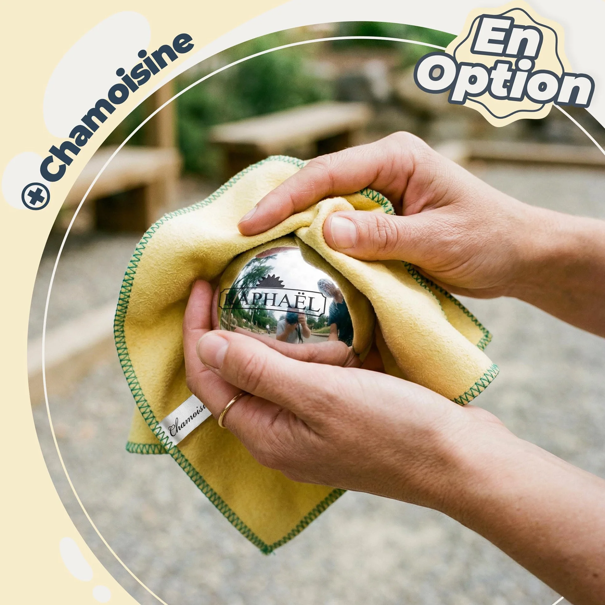 Boule de pétanque personnalisée Triplette 550g gravée - Lot de 3 Boules et 1 cochonnet