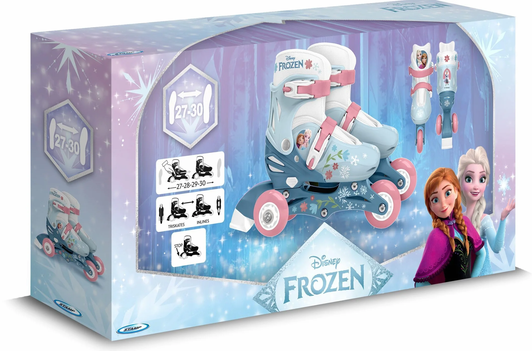 TRISKATES LA Reine des NEIGES 2 Rollers 27-30 Blue White