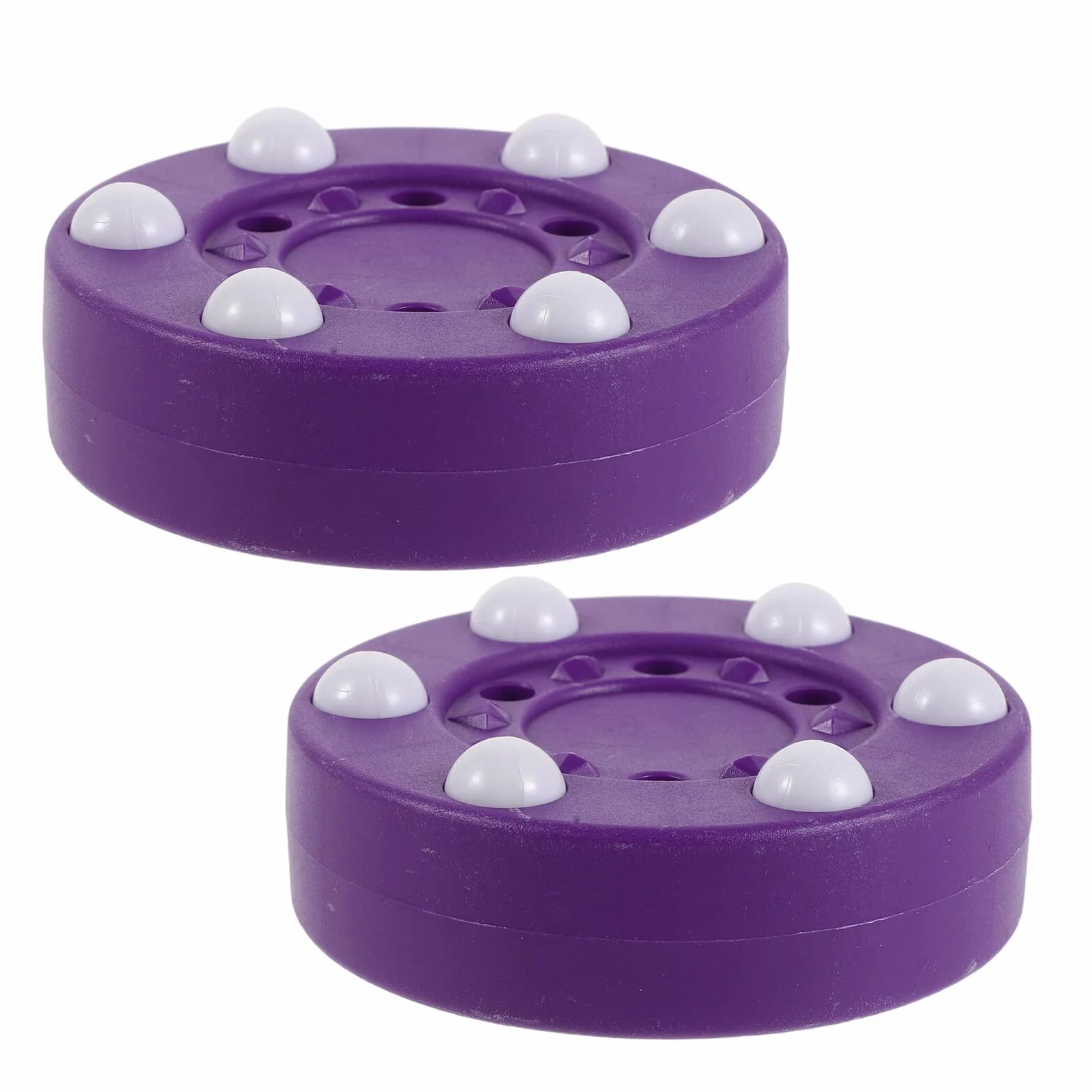 BESPORTBLE Palet de Hockey Hors Glace Pourpre 2pcs Taille Officielle Design Optimisé Six Billes Léger