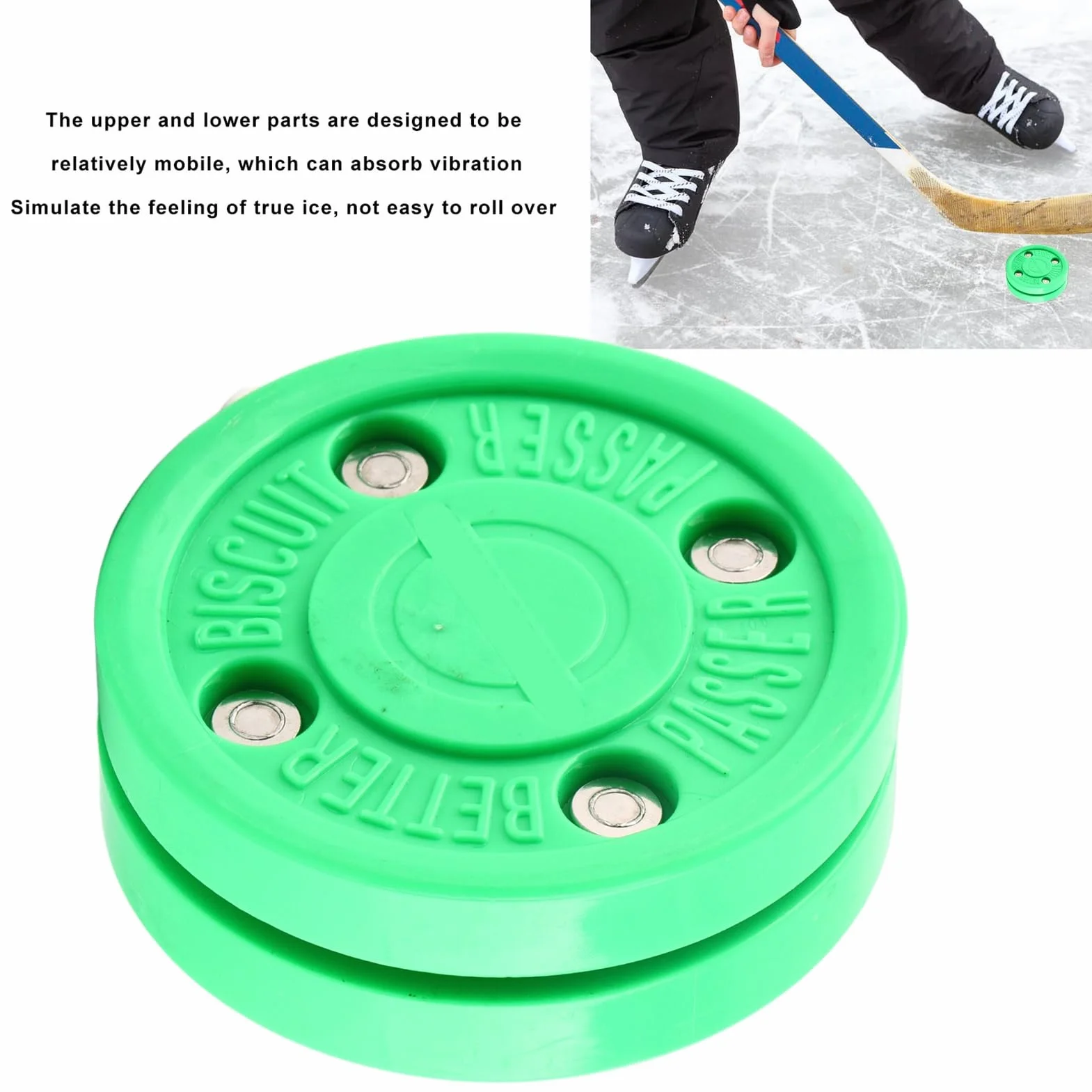 Puck de Hockey Polyoxyméthylène Green pour Entraînement Quotidien Accessoires de Table de Jeu