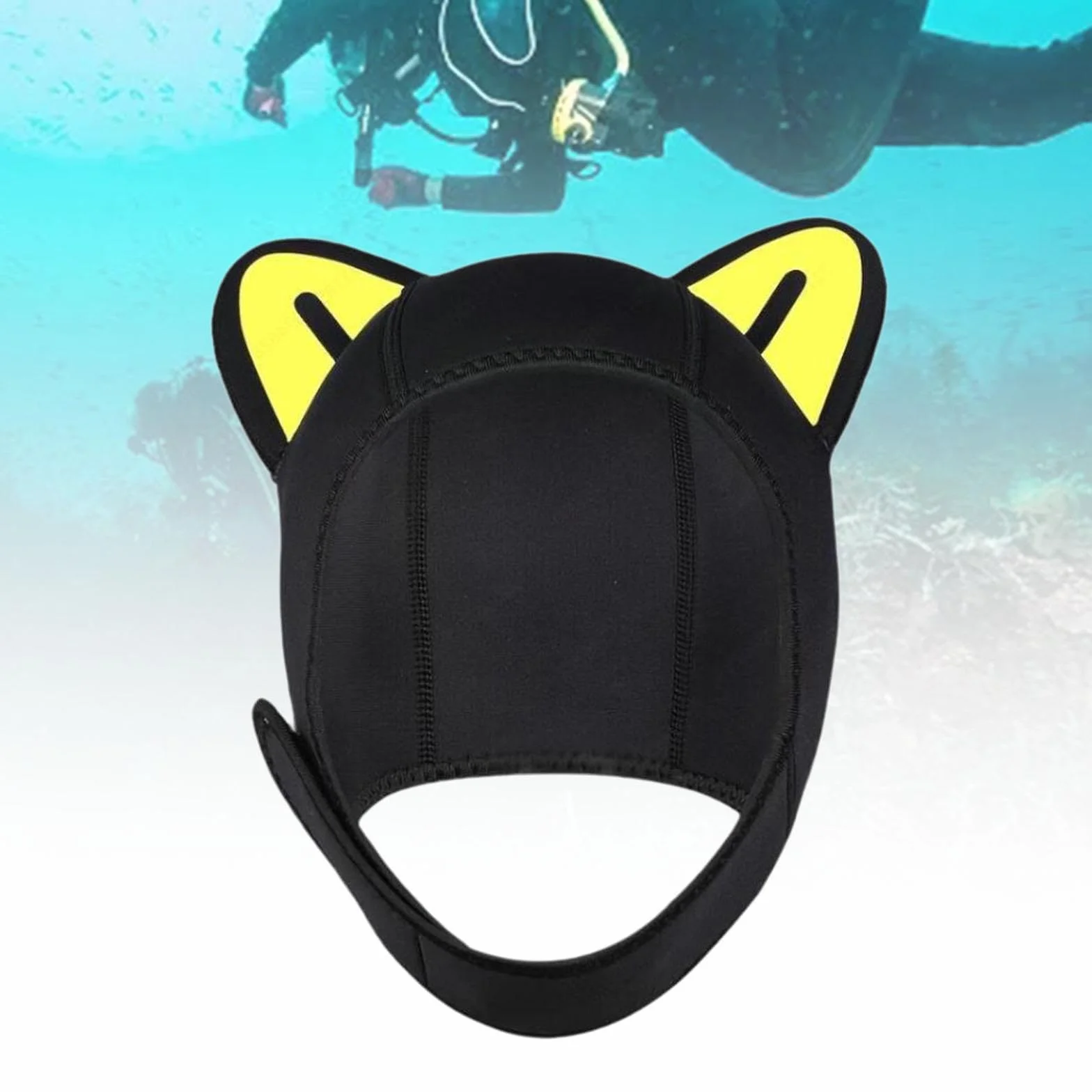 rockible Cagoule de plongée Oreilles de Chat, Bonnet de Natation, Capuche en néoprène pour Kayak