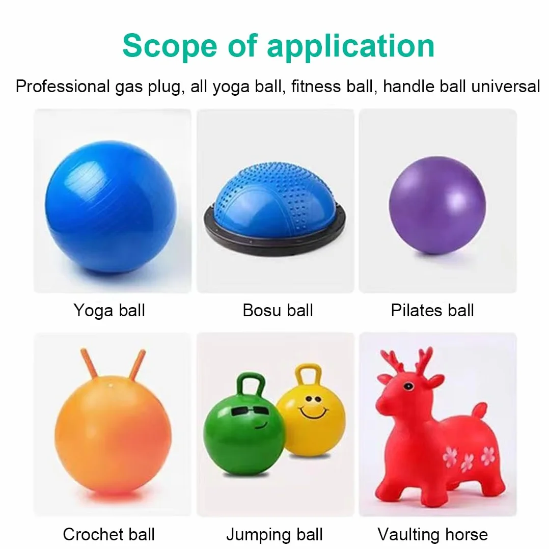 Kit de Remplacement pour Ballon de Yoga avec Bouchon d'Air et Adaptateur