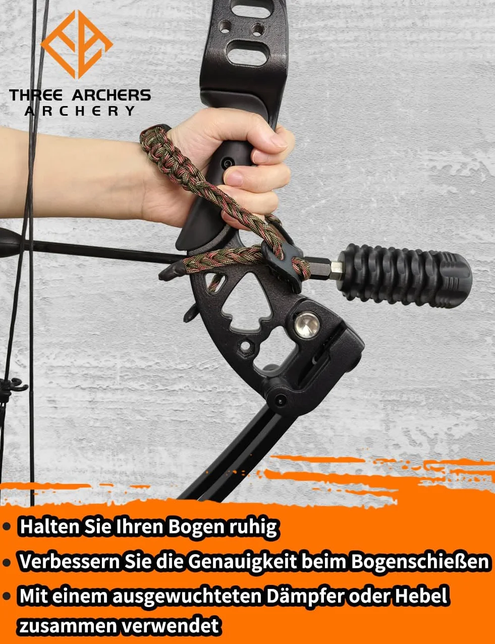 THREE ARCHERS Sangle de poignet réglable pour tir à l'arc - Stabilisateur d'arc et dragonne