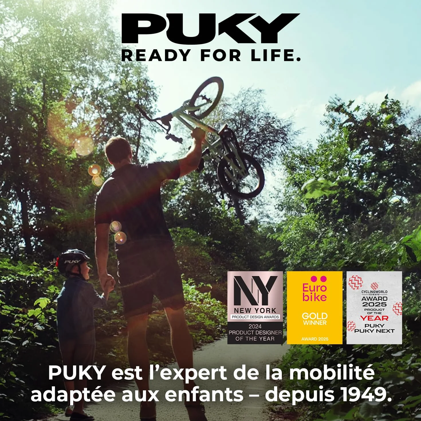Puky casque de vélo enfant 48-55 cm 220 g protection ventilation 360° module lumineux