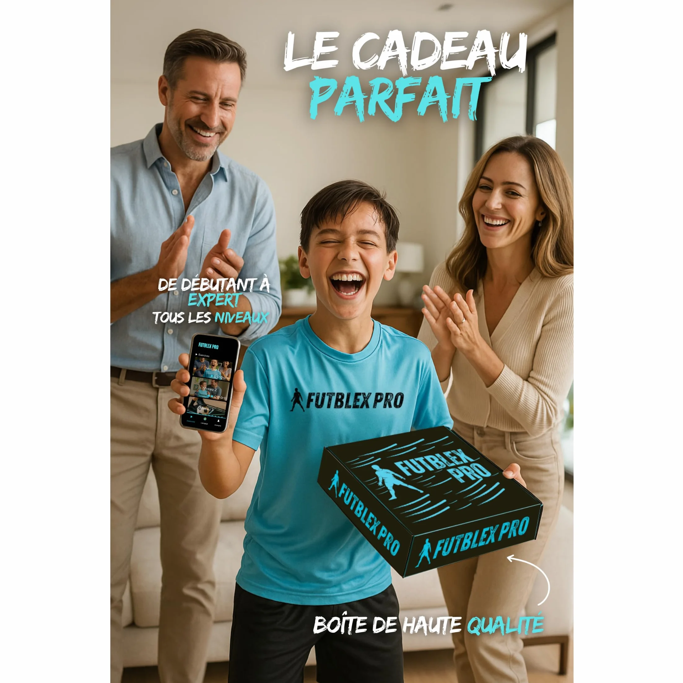 Tapis Entrainement Foot avec Chaussettes Antidérapantes et Sac de Transport