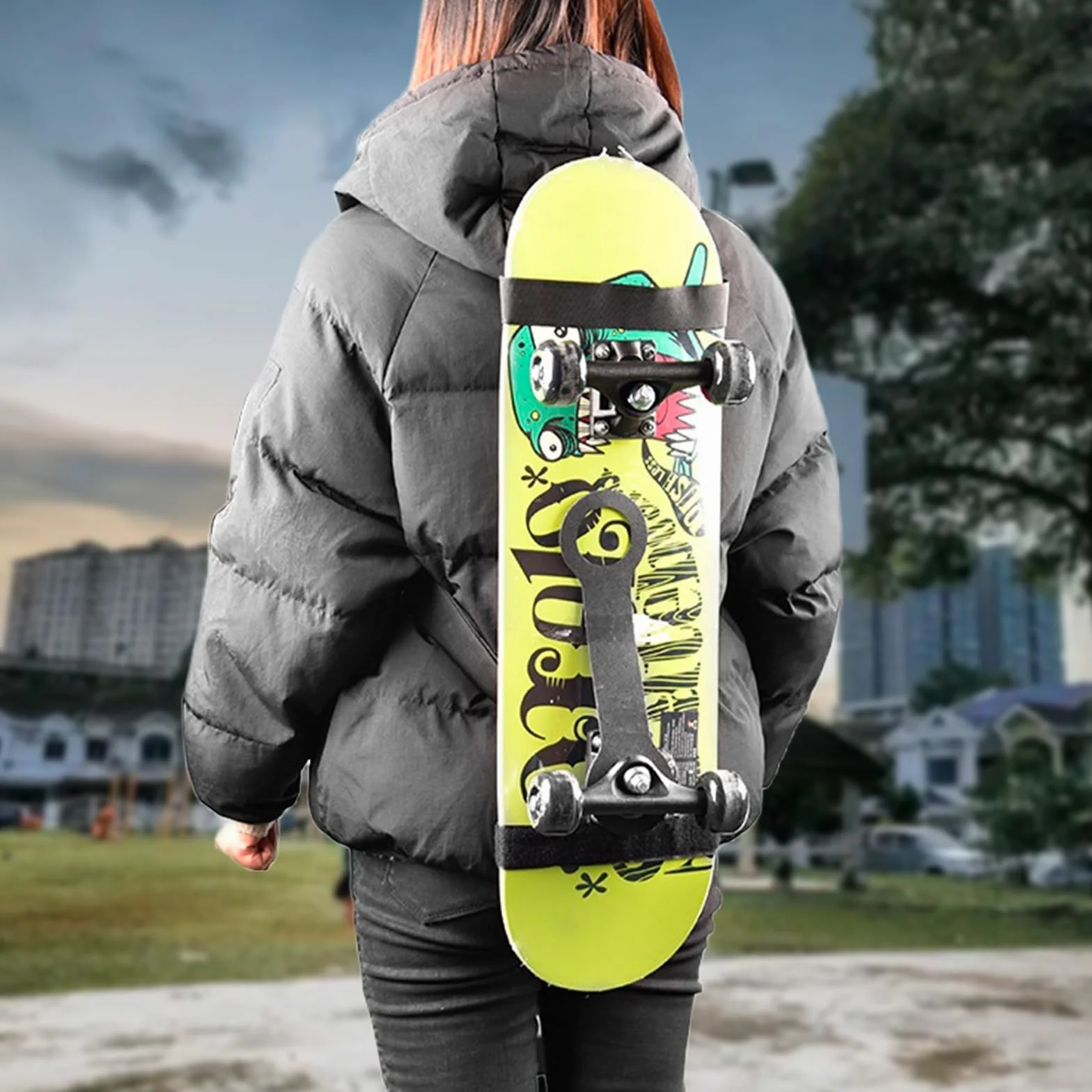 Bretelles de Skateboard Sac Bandoulière Réglable 79-138 cm Accessoires Transport Longboard