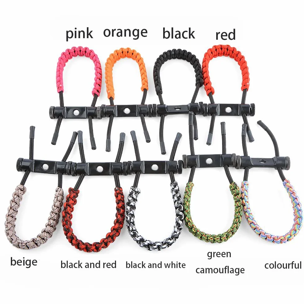 Sangle de poignet ajustable pour arc à poulies, corde en nylon épaissie, accessoire de chasse