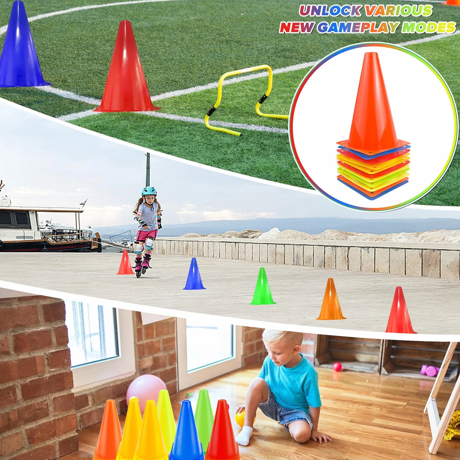 Cônes De Signalisation 12 Pièces pour Football, Sport, Entraînement