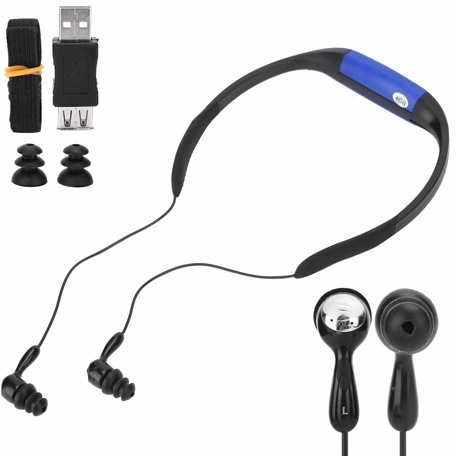 Casque IPX8 étanche Natation Lecteur MP3 écouteurs sous-Marins Course Plongée