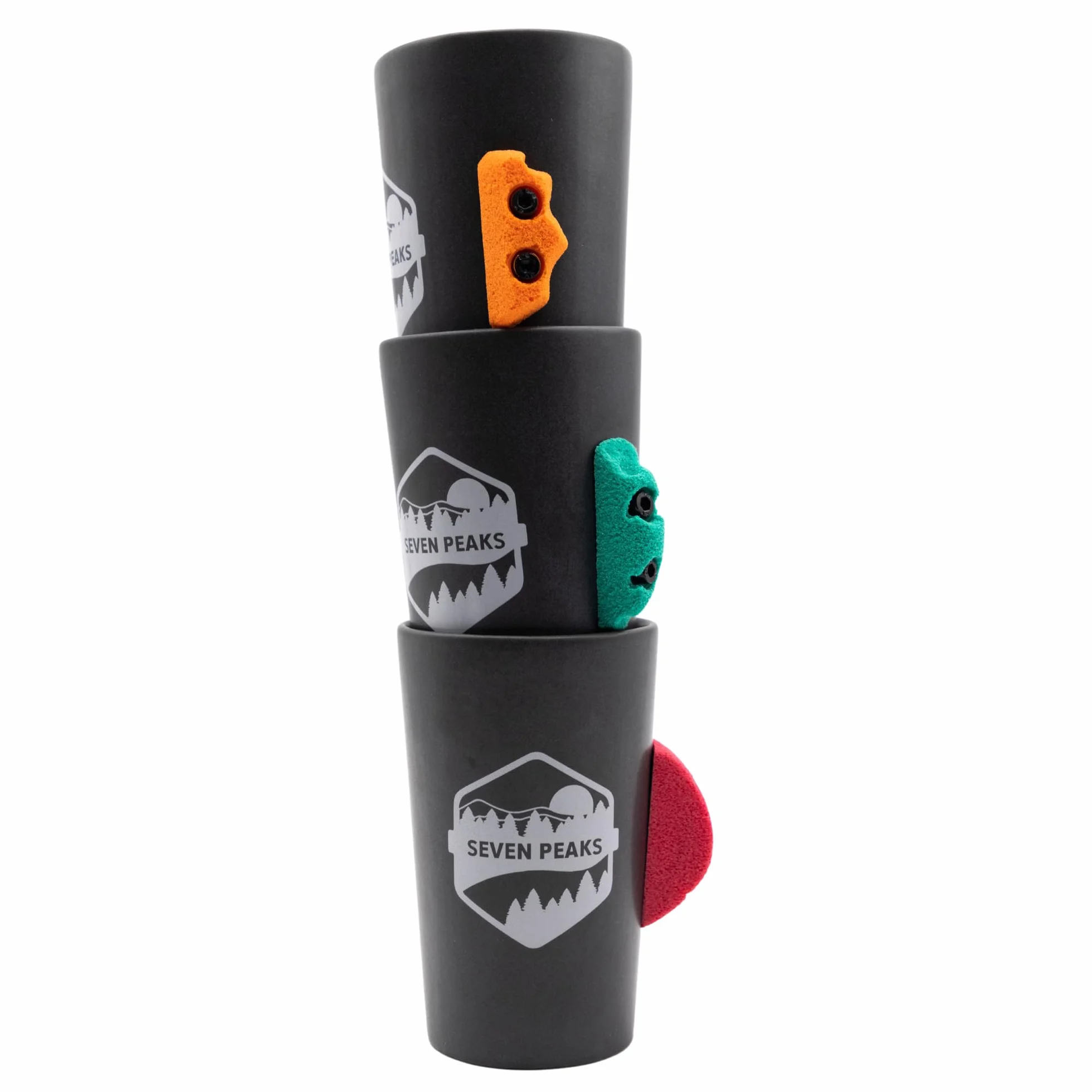 Seven Peaks Ceramic Climbing and Adventure Mug Professional Climbing Grip Microwave Safe Water Resistant Set of 3
