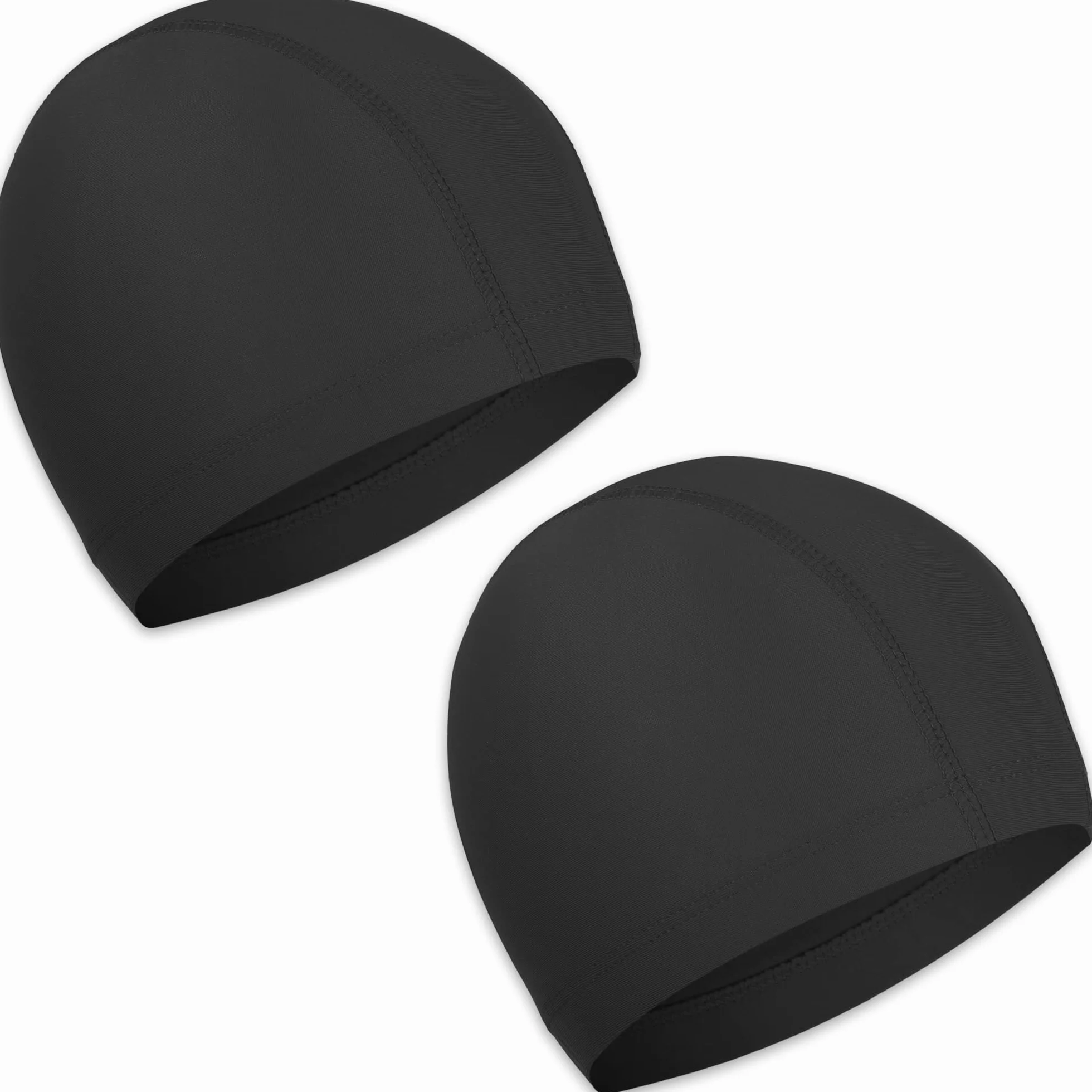 Bonnets de Bain Élastique en Tissu Polyester pour Enfant Femme Homme