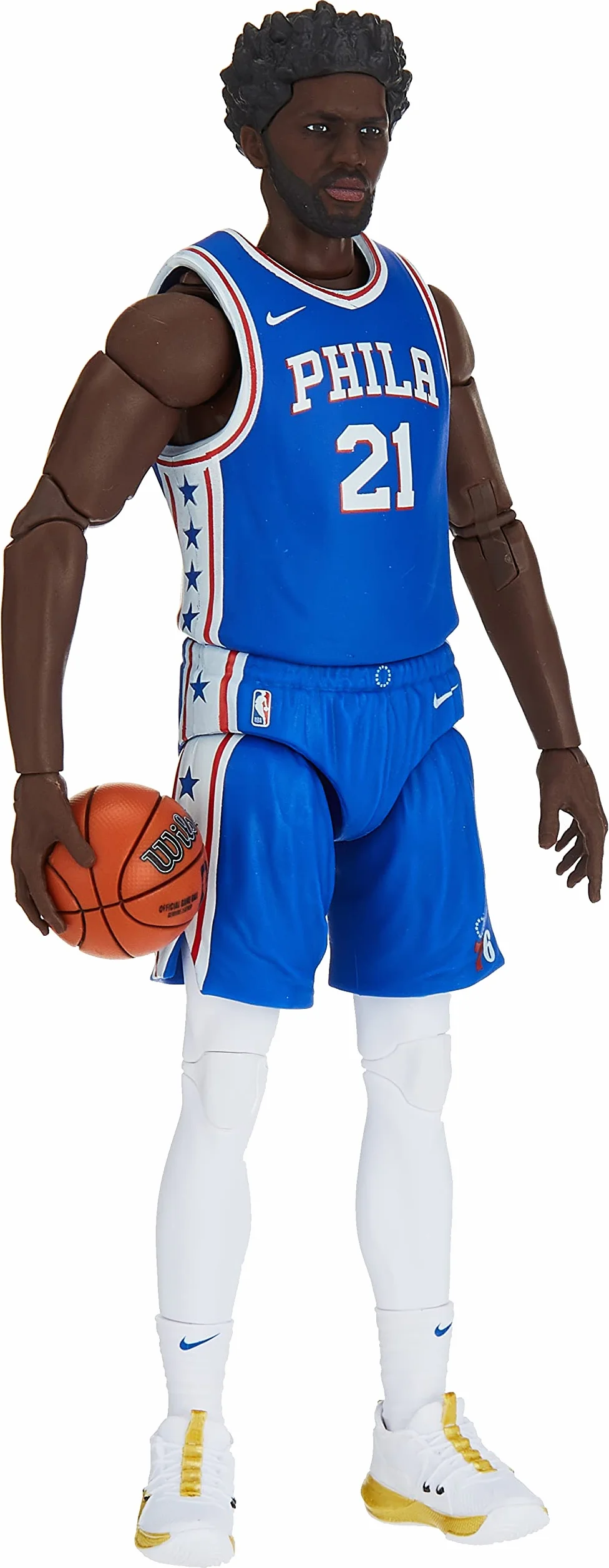 Hasbro Starting Lineup NBA Series 1 Joel Embiid Figurine d'action 15 cm Carte à Collectionner Panini Sports Exclusive Basketball