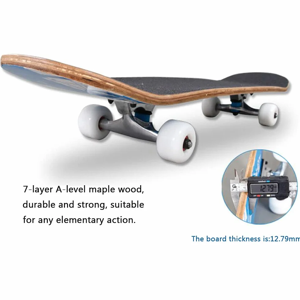 Skateboard Adulte Trick Skate Board pour Débutant Cadeau d'anniversaire Enfants Adolescent