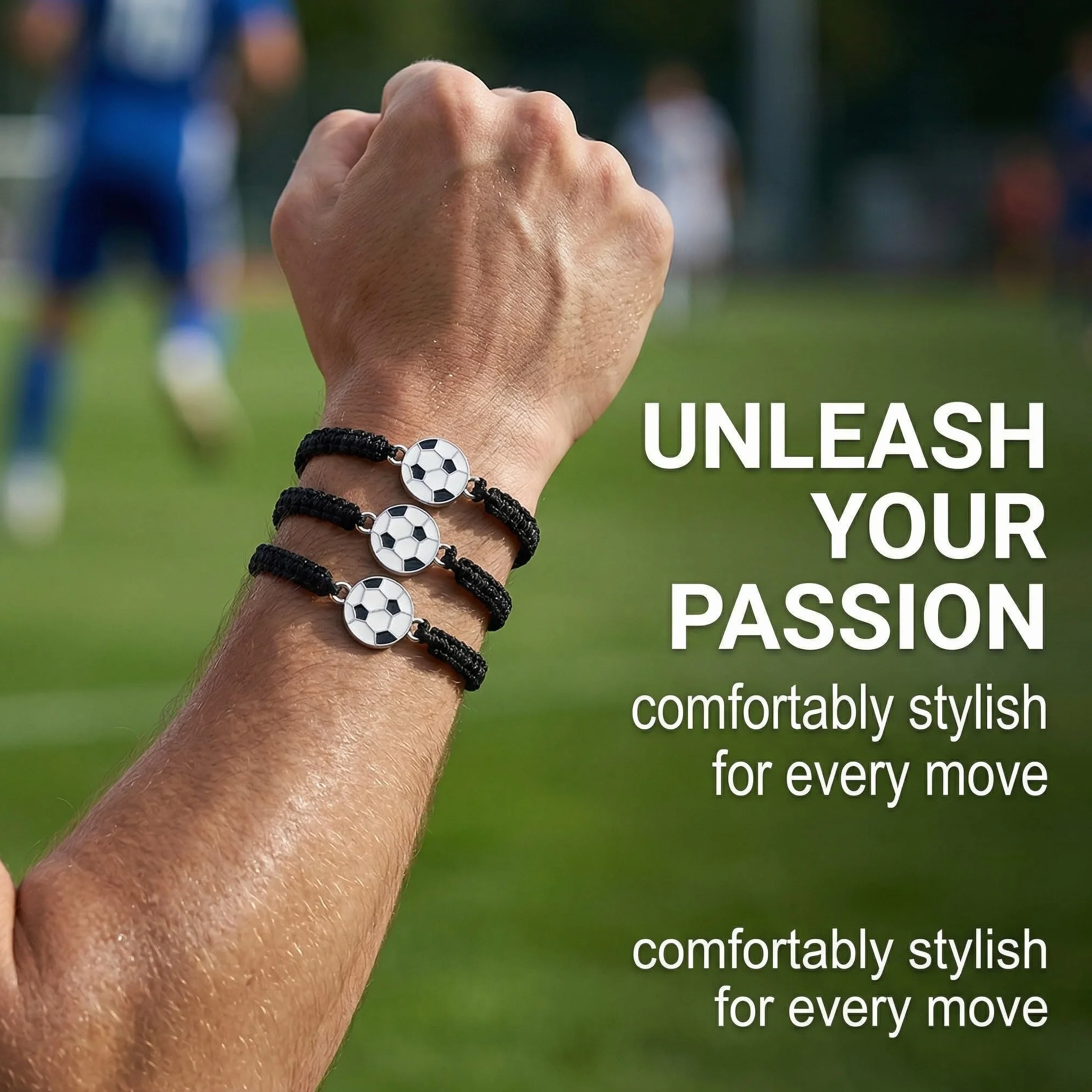 Bracelet Football Enfant Adulte Tressé Réglable Garçon Fille Cadeau Anniversaire Foot Accessoire Supporter