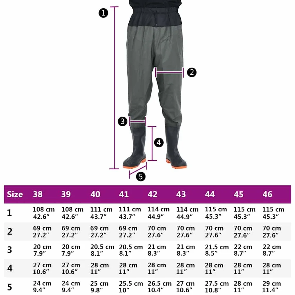 vidaXL Cuissardes de pêche avec Bottes