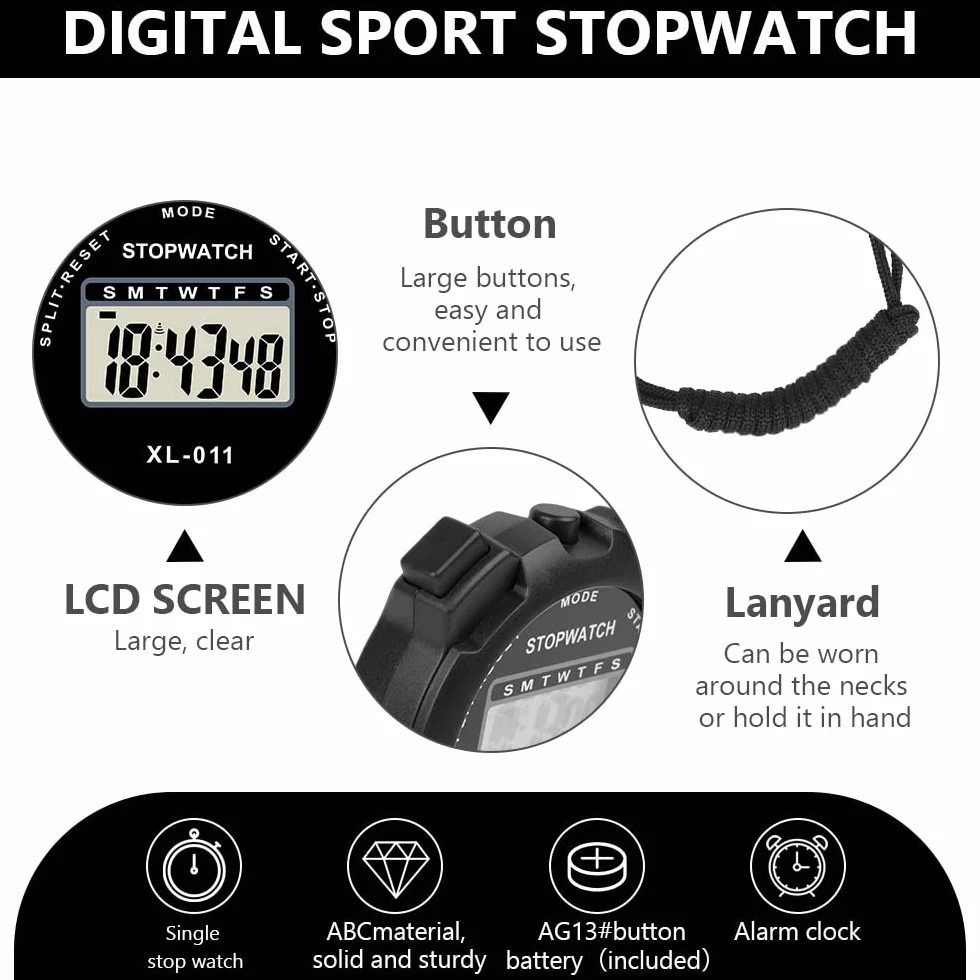 Vicloon Chronomètre Électronique Étanche Multifonction Sport Numérique d'Arbitre ABS Bleu