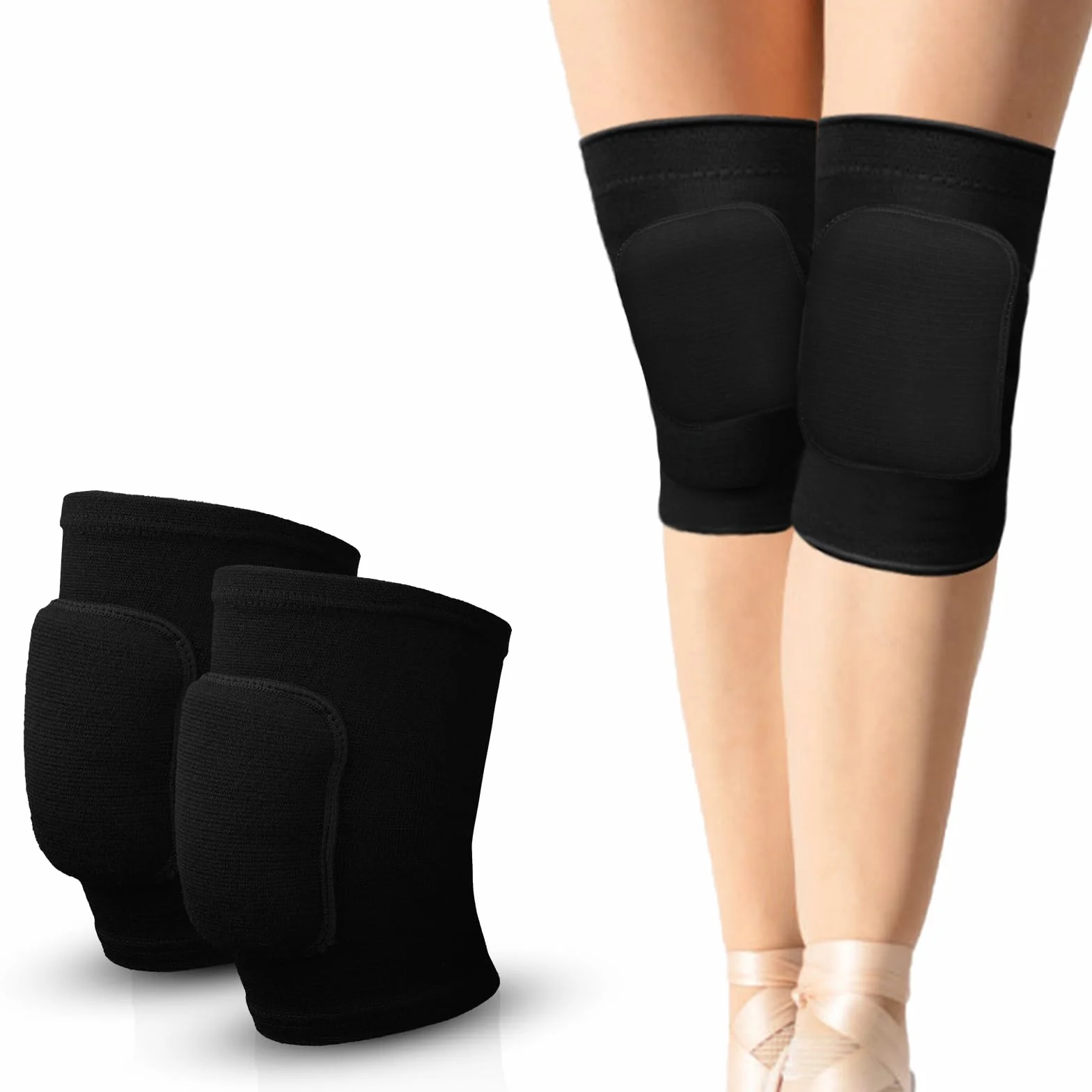 Flintronic Genouillères de Protection Sport, Épais Antidérapant pour Danse Volleyball Yoga Football, M