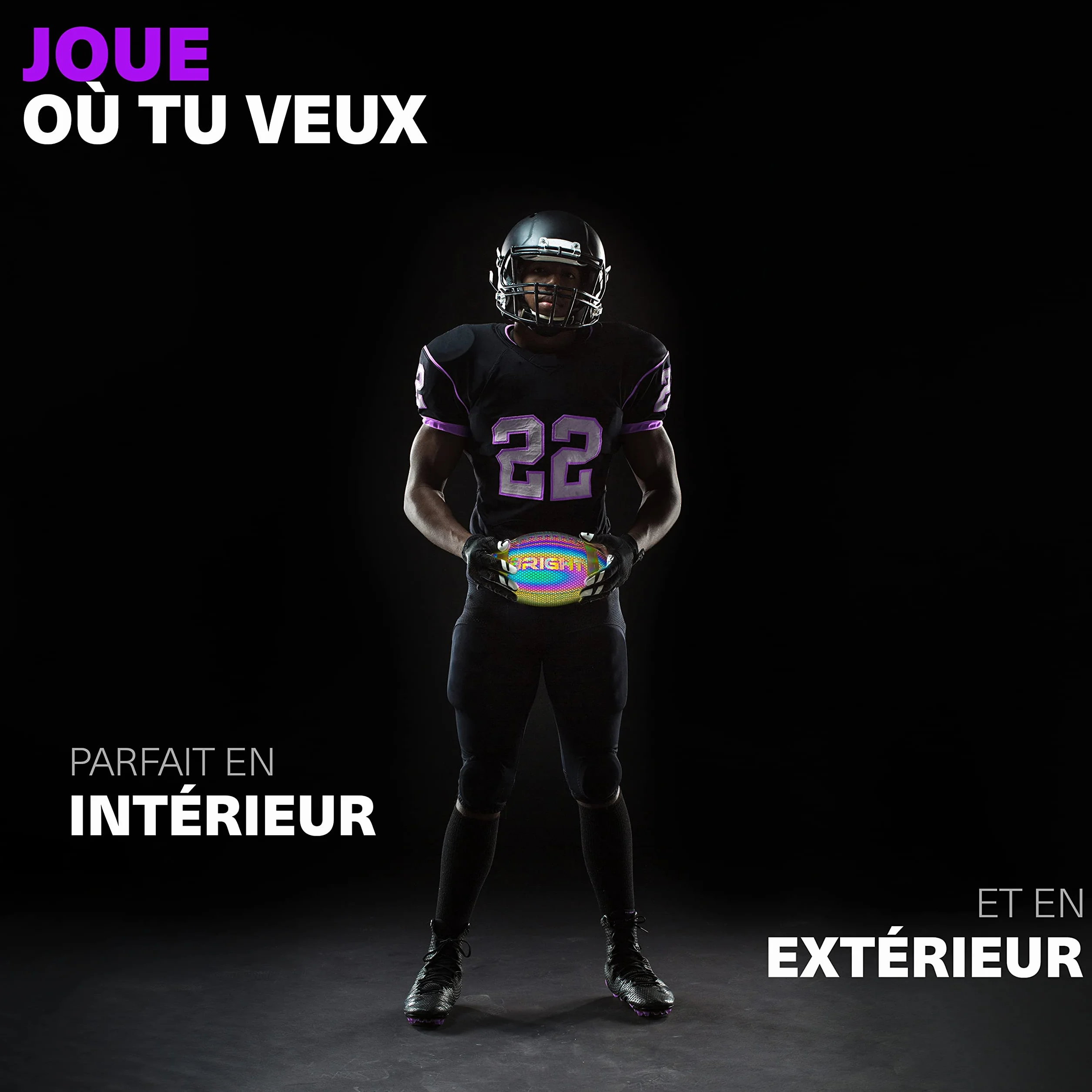 BRIGHT Football américain réfléchissant lumineux dans l'obscurité pour enfants et adultes