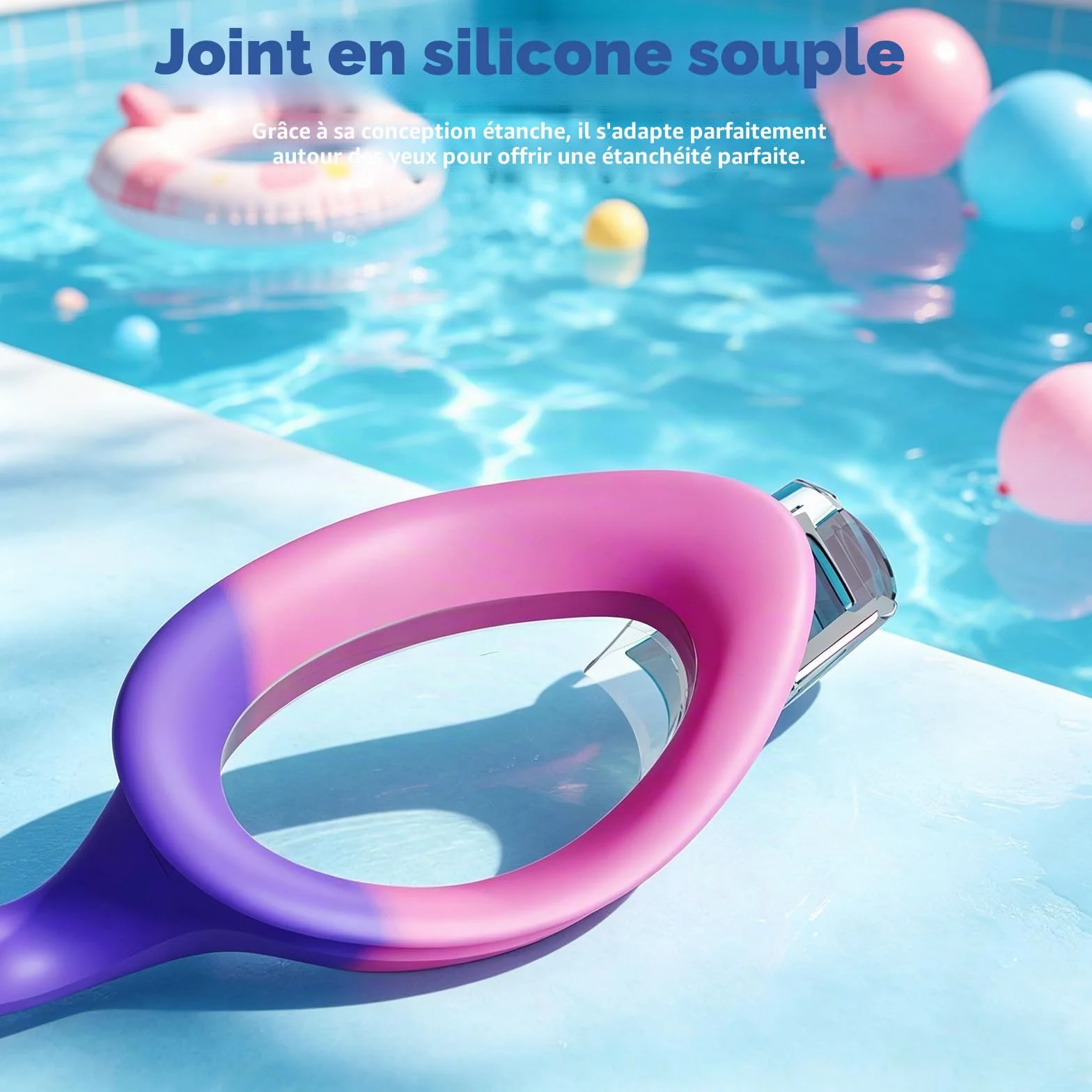 Lunettes Piscine Enfant Lot de 2 Anti-Buée Sans Fuite Silicone Souple 3-14 Ans
