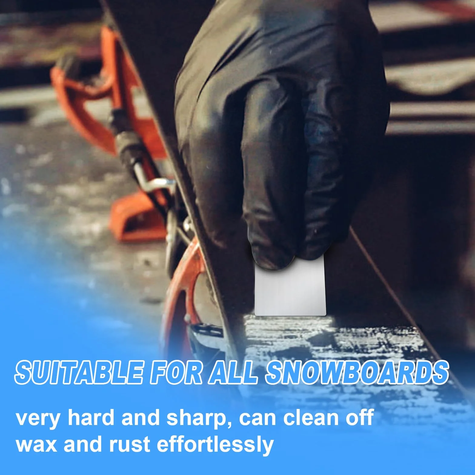 Kit de Réparation de Snowboard 8 pièces, Outils d'Entretien de Ski 6mm avec Papier de Verre 4 Structures 1 Grattoir, Noir et Blanc