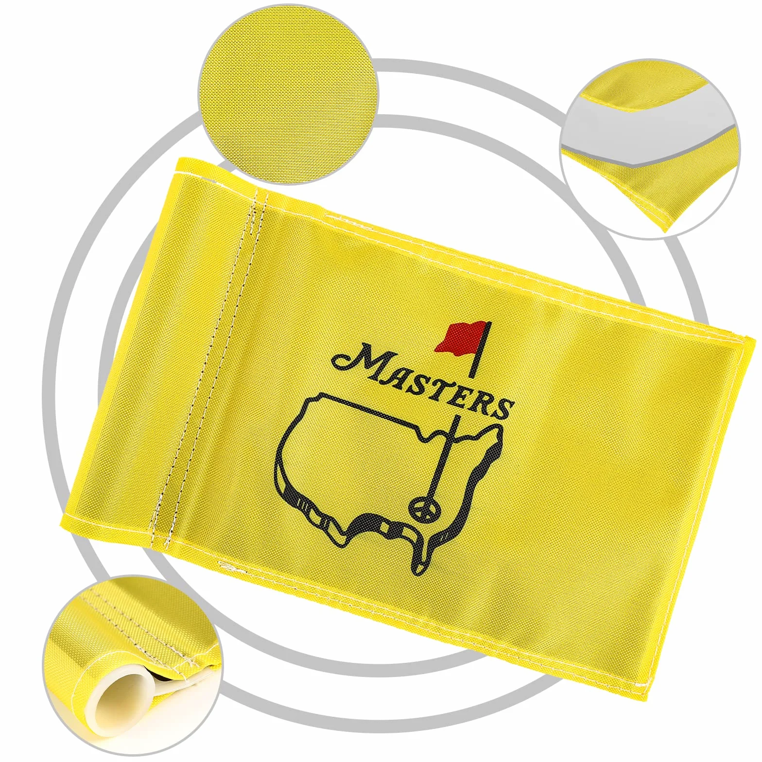 Drapeau de golf national Augusta double face PGA tube régulier nylon 420D vert