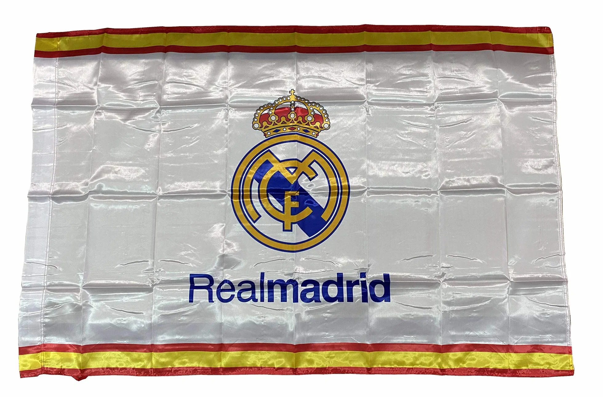 Drapeau Real Madrid avec franges 150 x 90 cm 100% Polyester - Licence Officielle Espagne