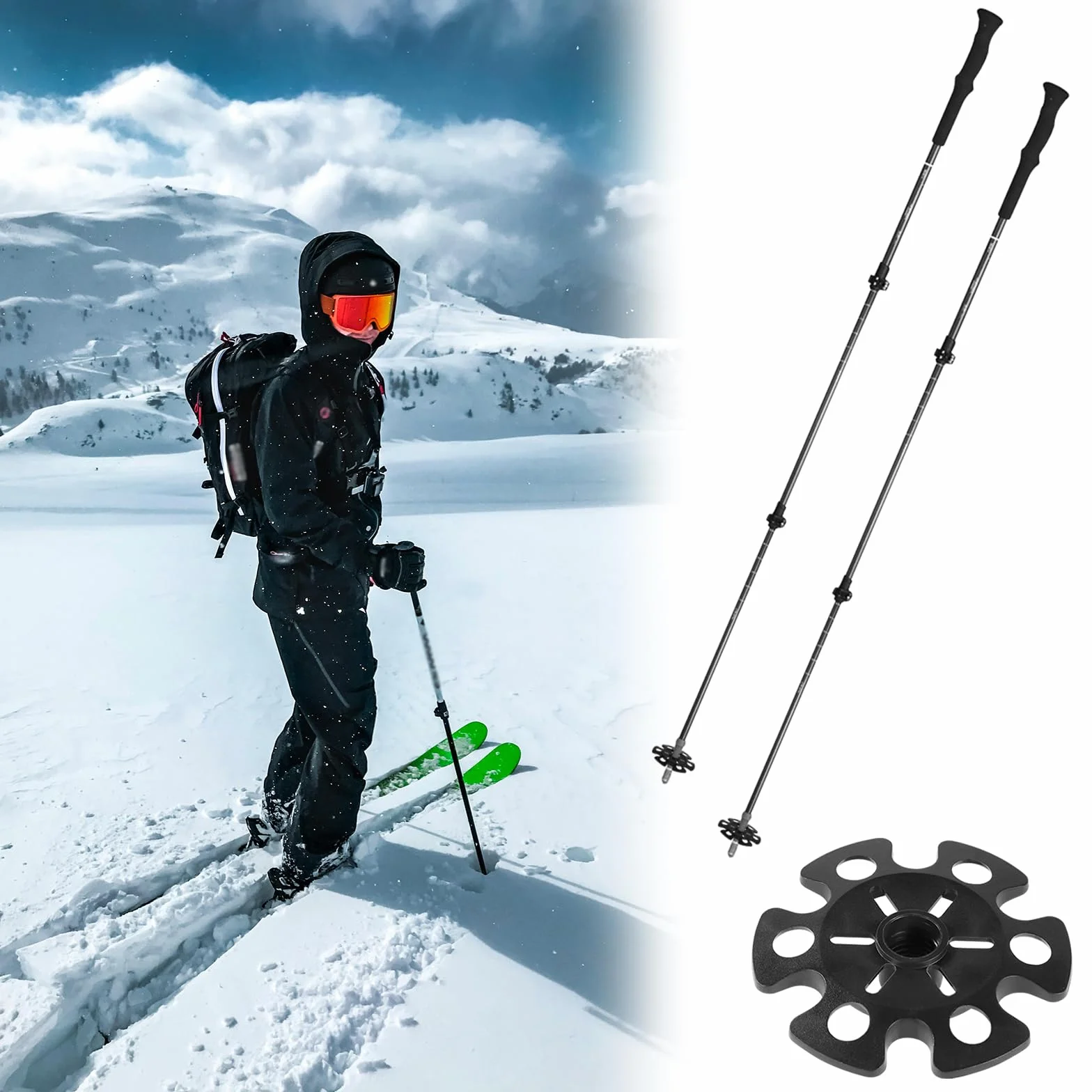 Paniers à Neige pour Bâtons de Randonnée 8pcs Noir Classique Sports d'hiver