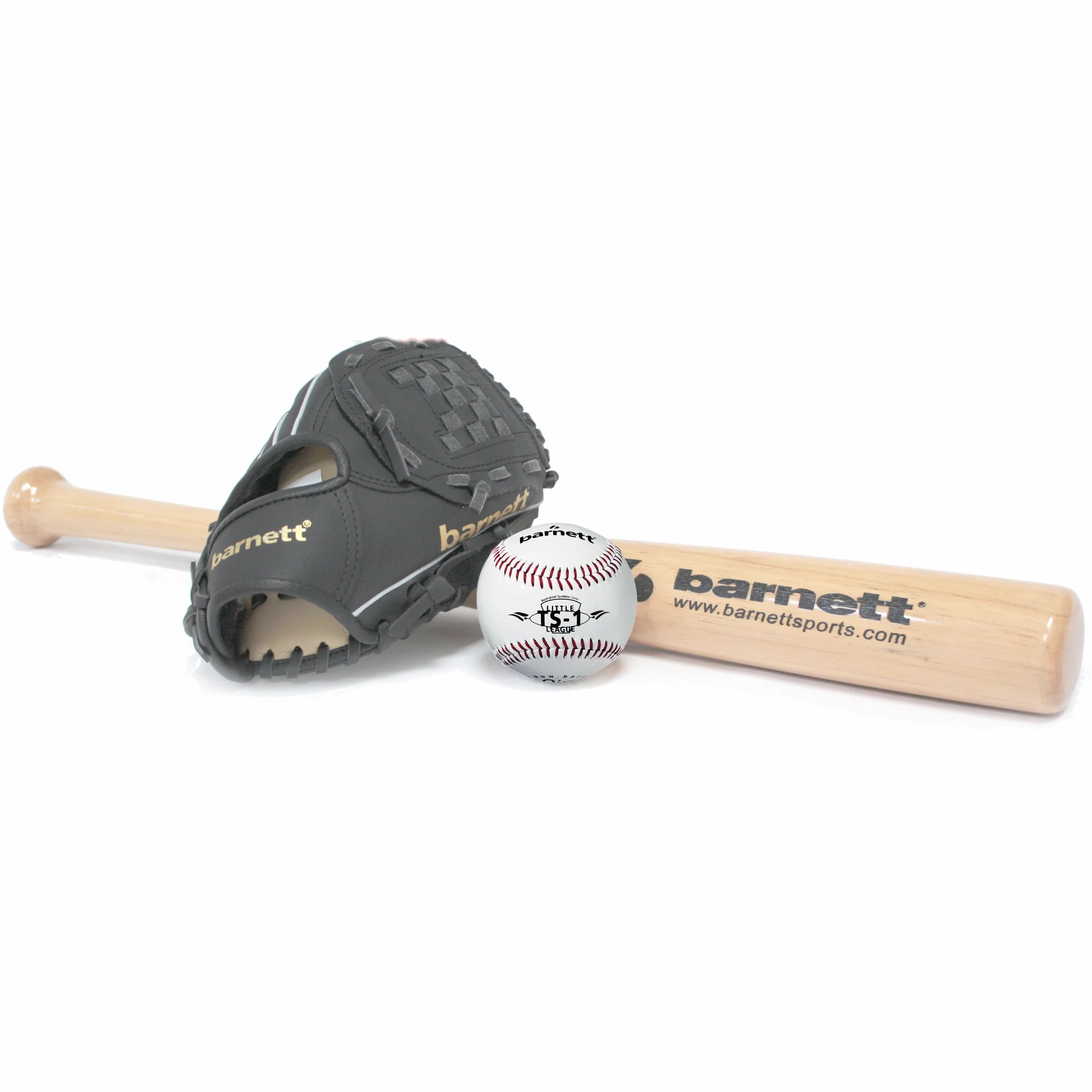 Barnett BGBW-1 Set Baseball Batte en Bois Gant Balle Senior