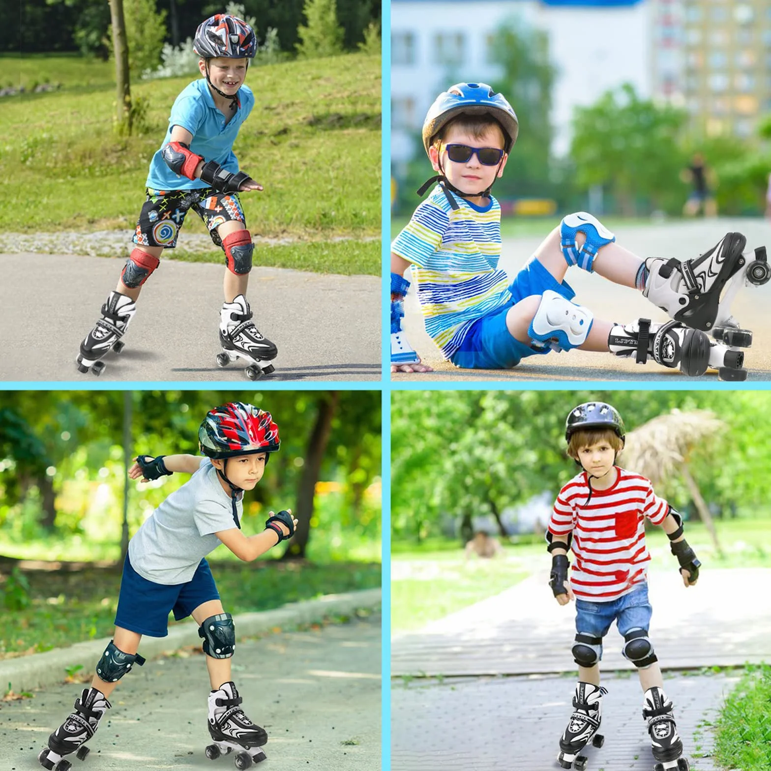 Patins à roulettes ajustables pour enfants avec roues lumineuses, 4 tailles