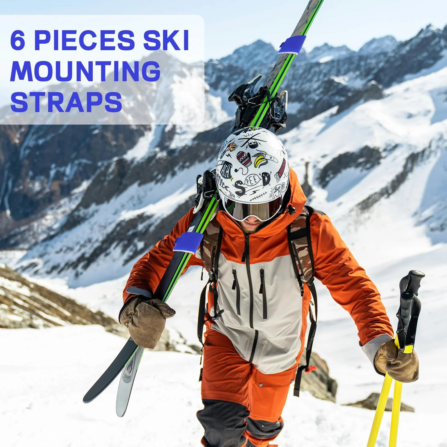 Sangle de Ski Réglable Nylon, Attaches pour Snowboard, Alpinisme Plein Air