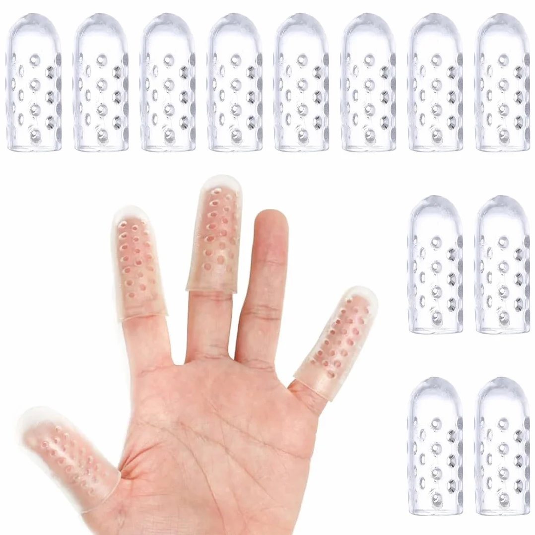 Protecteur de Doigt en Gel Silicone Transparent 12 pcs, Protège-doigts Silicone
