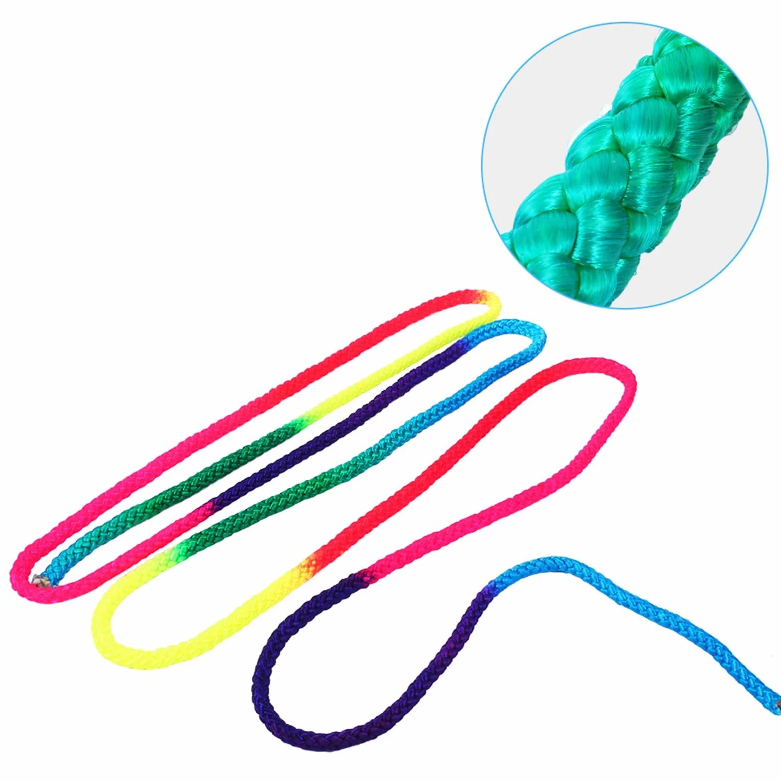 Corde de gymnastique rythmique arc-en-ciel pour entraînement artistique