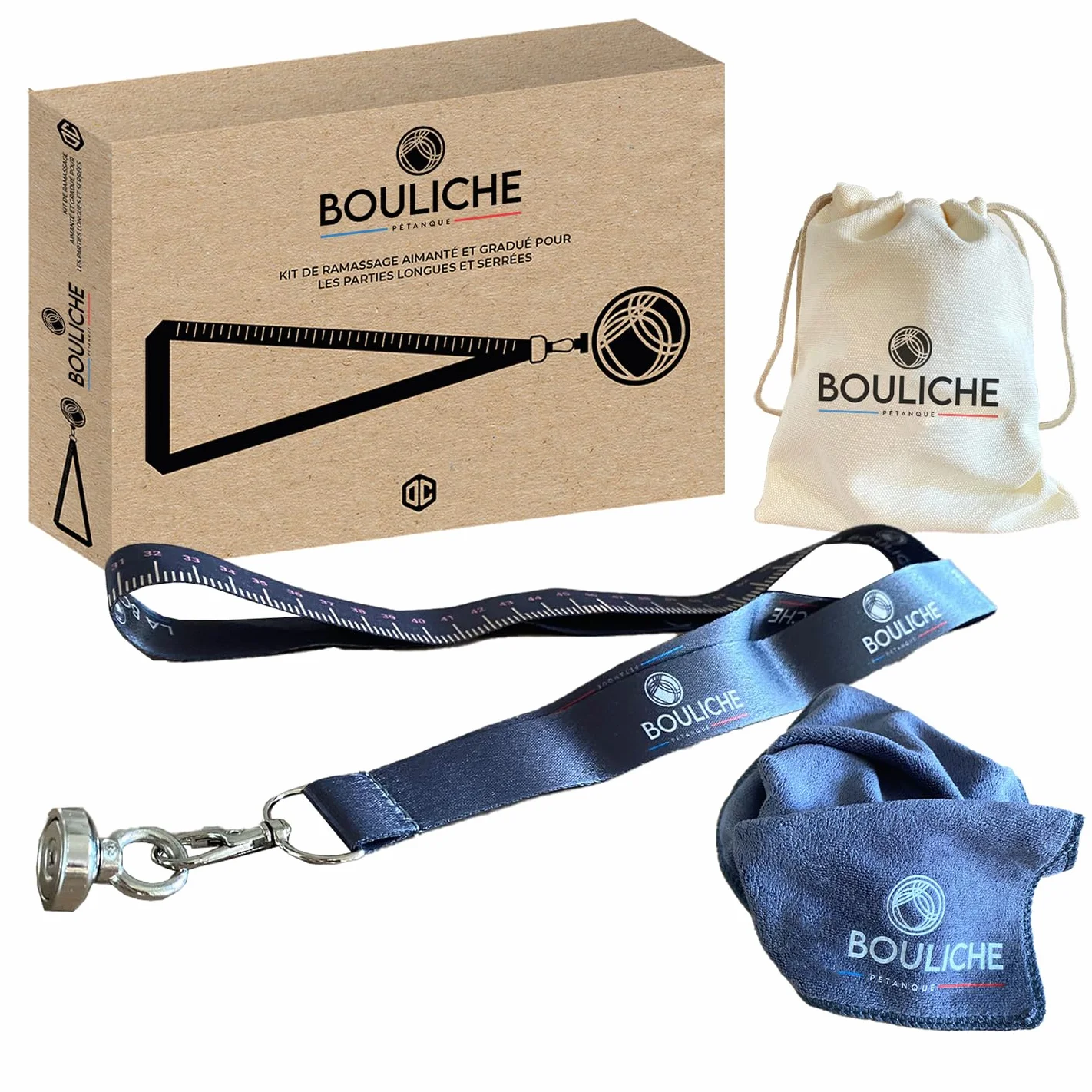 Kit Ramasse Boules de Pétanque Aimant Puissant Mètre Intégré Léger Portable Accessoire Cadeau OriginalCorner
