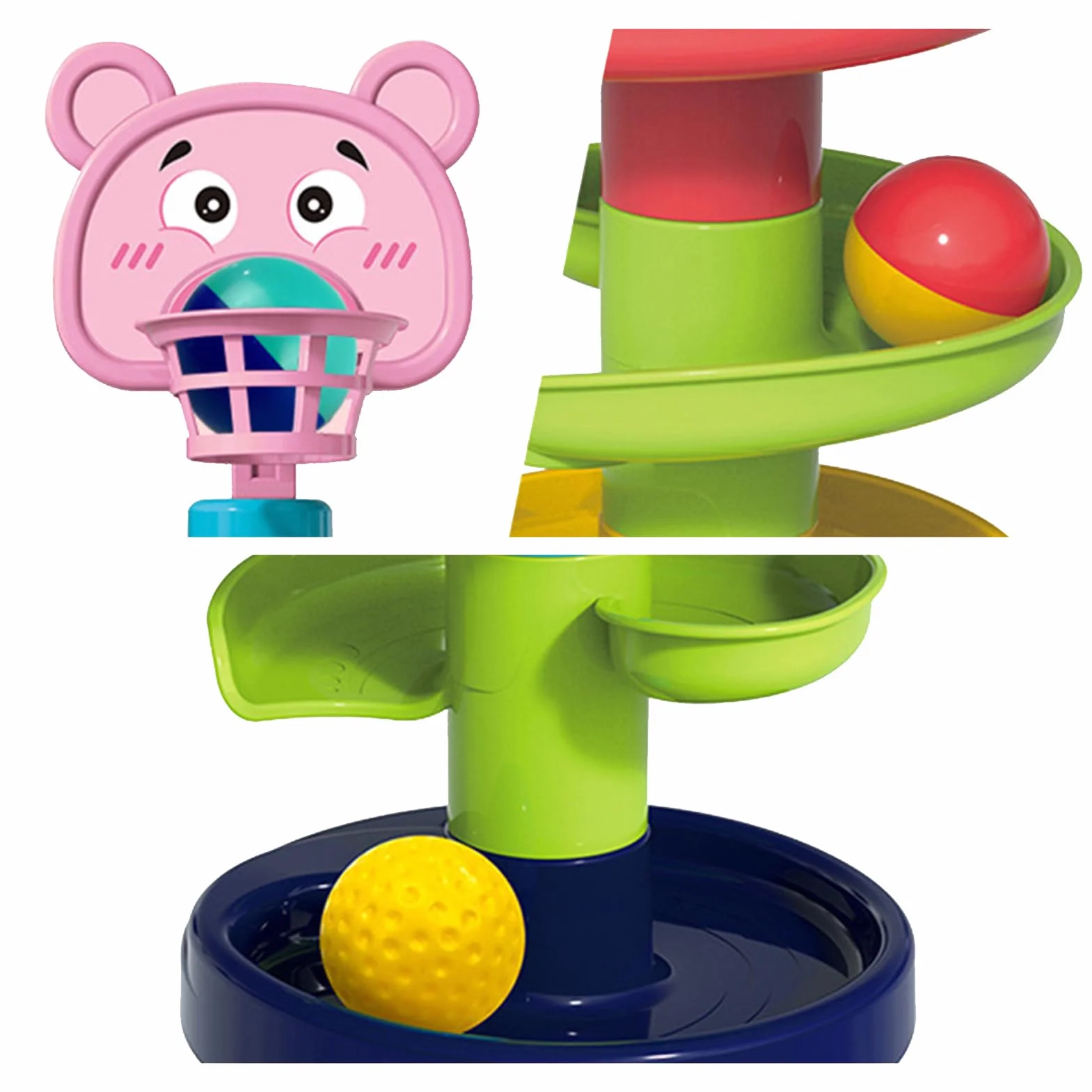 Tour de balle éducative Montessori pour tout-petits - Jouet de mouvement coloré à 7 niveaux