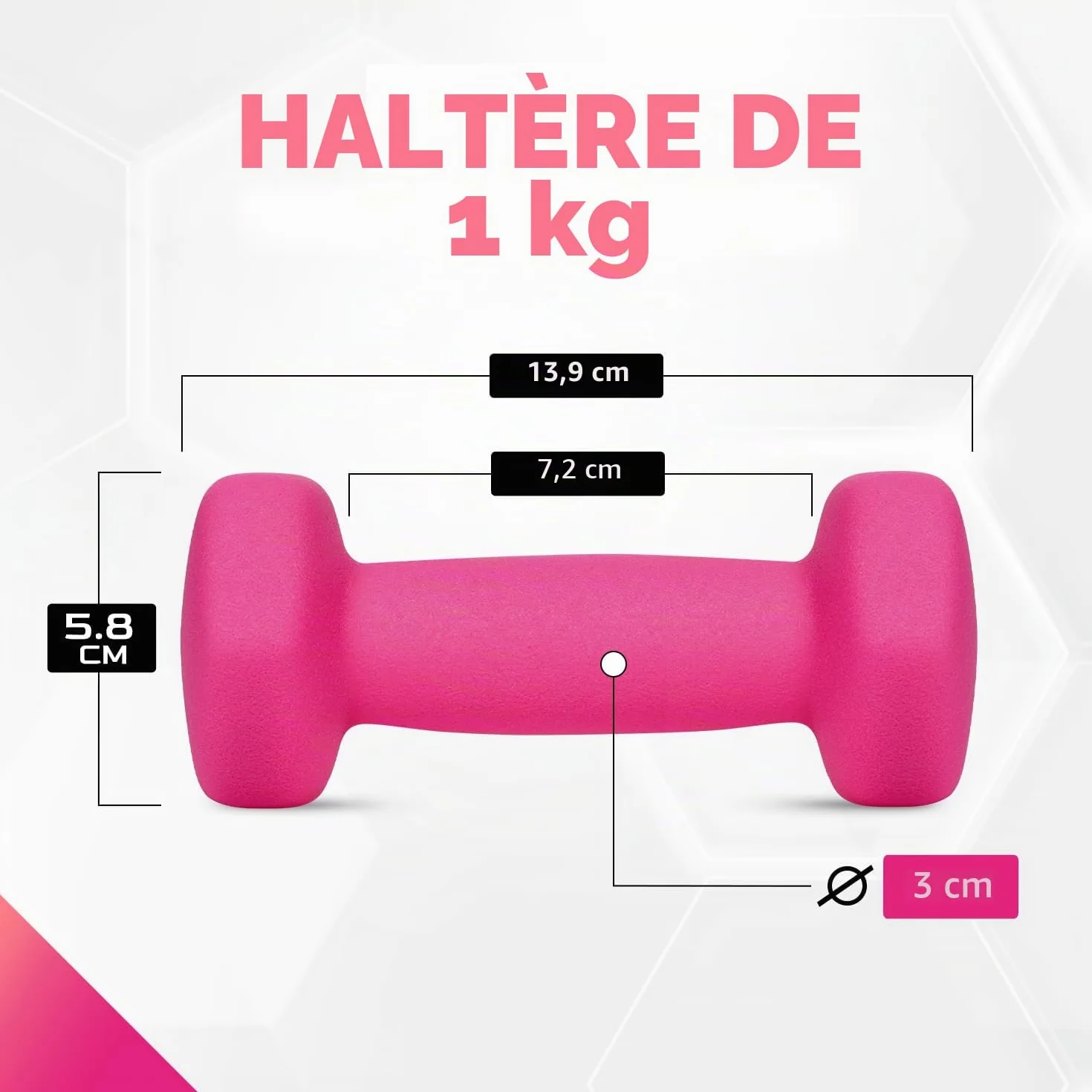 Yes4All Haltères en Néoprène Lot de 2 1-5kg pour Musculation Fitness