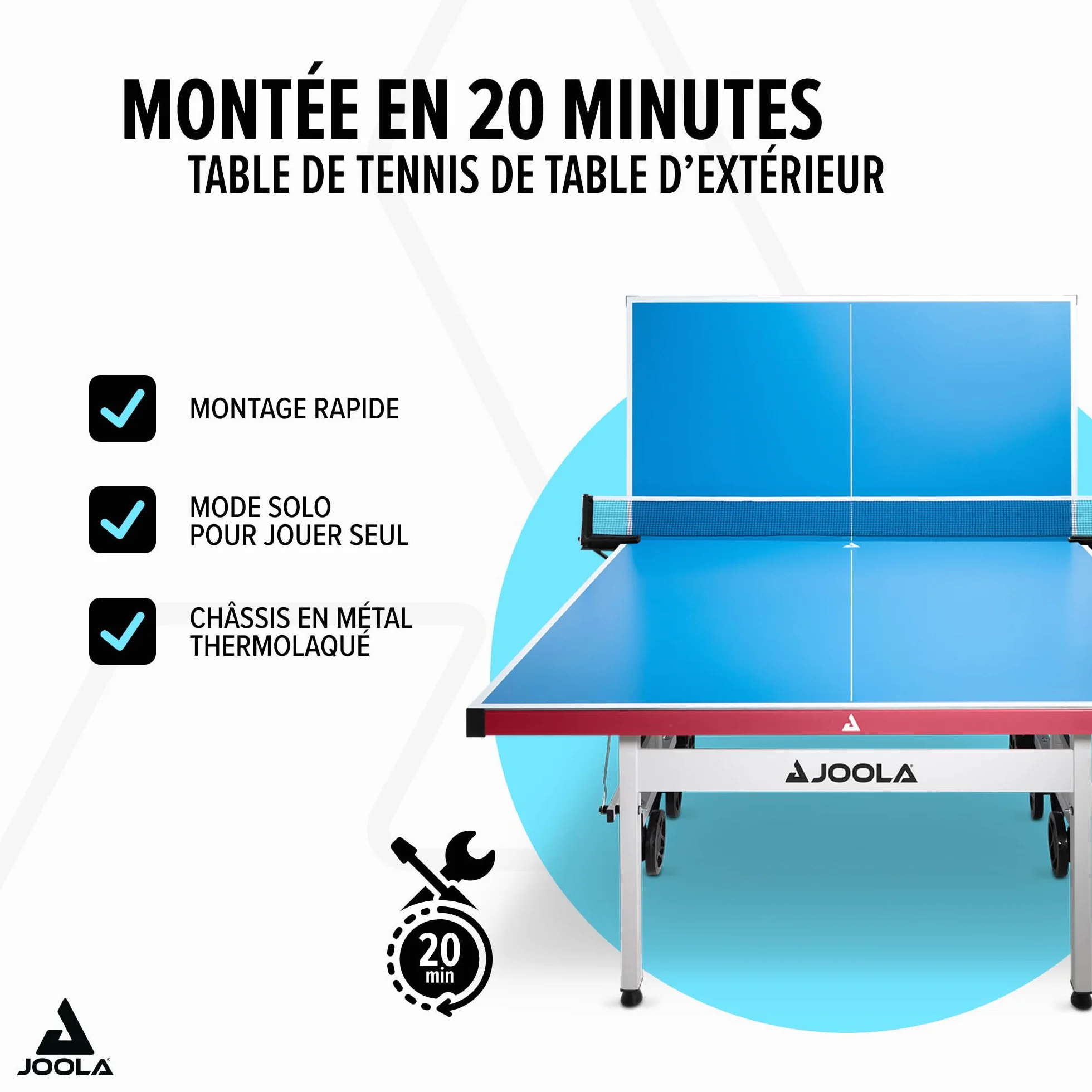 JOOLA Table de ping-Pong Professionnelle Aluminium 6 mm Surface Composite résistante aux intempéries Outdoor