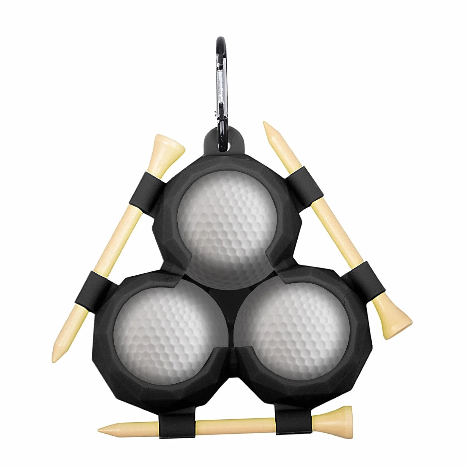 Support de balle de golf en silicone avec boucle à clip pendante - Porte-balles portable