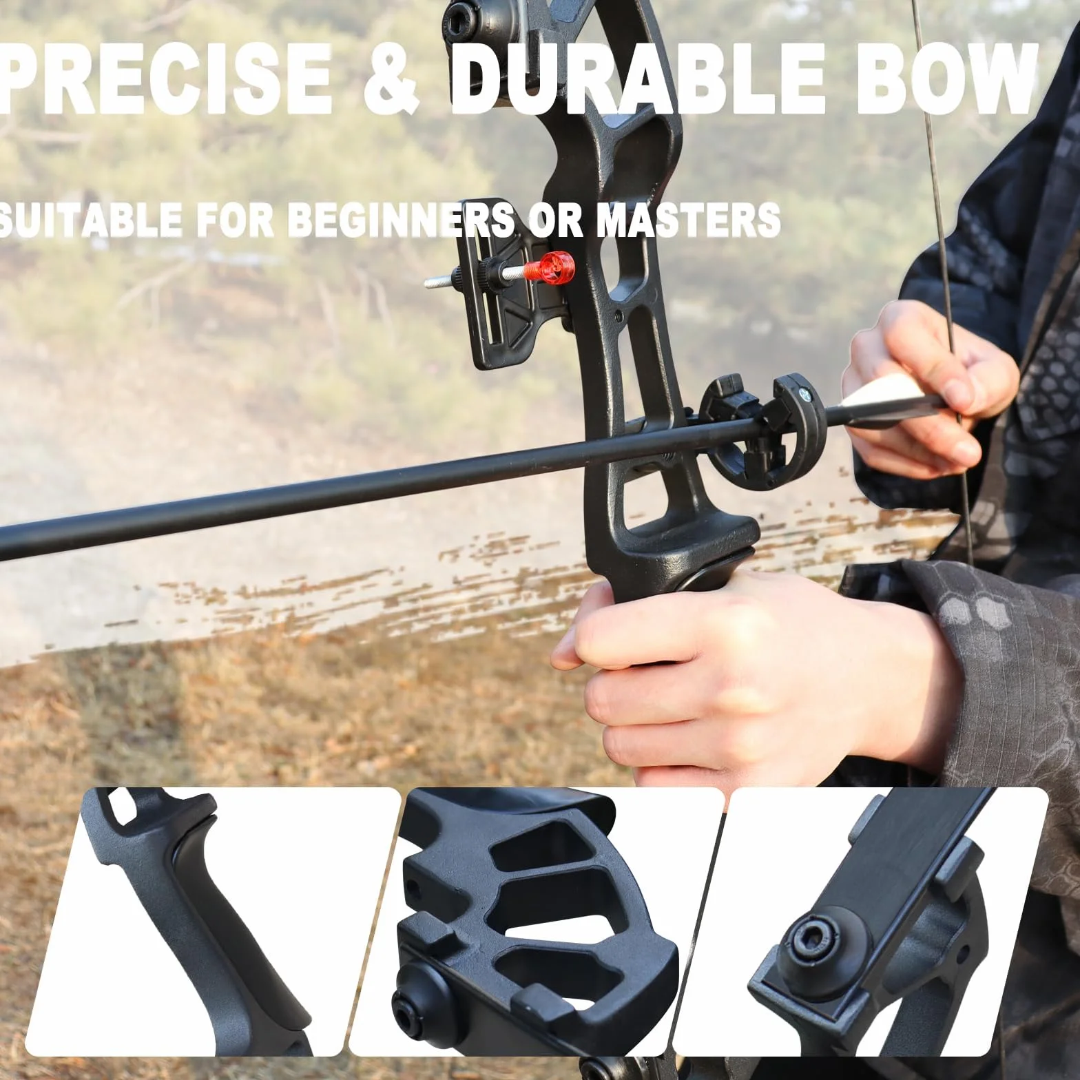 Arc de Chasse Adulte Droitier 30 40LBS 50" Takedown Bow Survie Tir à l'Arc