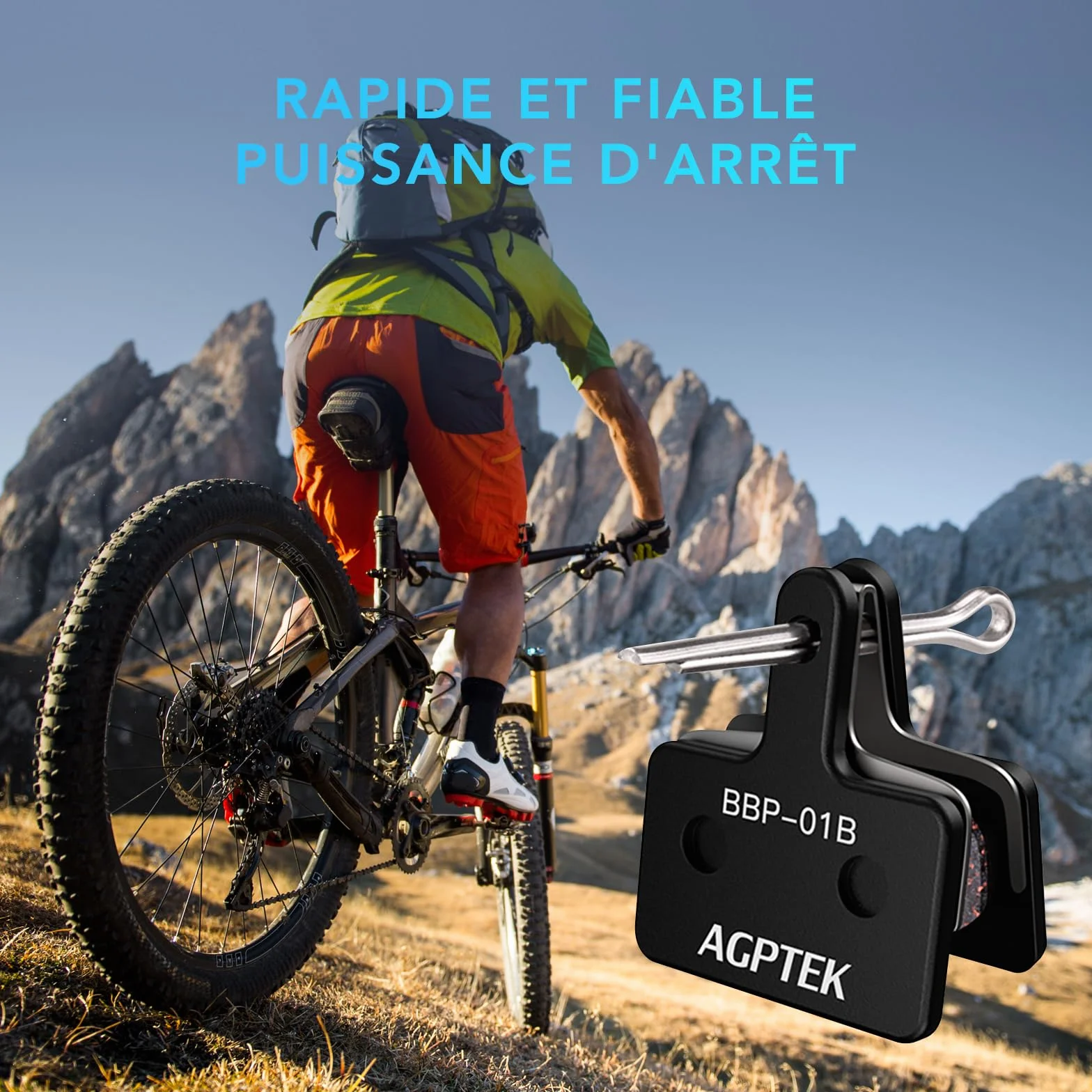AGPTEK Plaquettes de Frein Vélo à Disque Semi-Métalliques pour Shimano TRP Tektro Deore