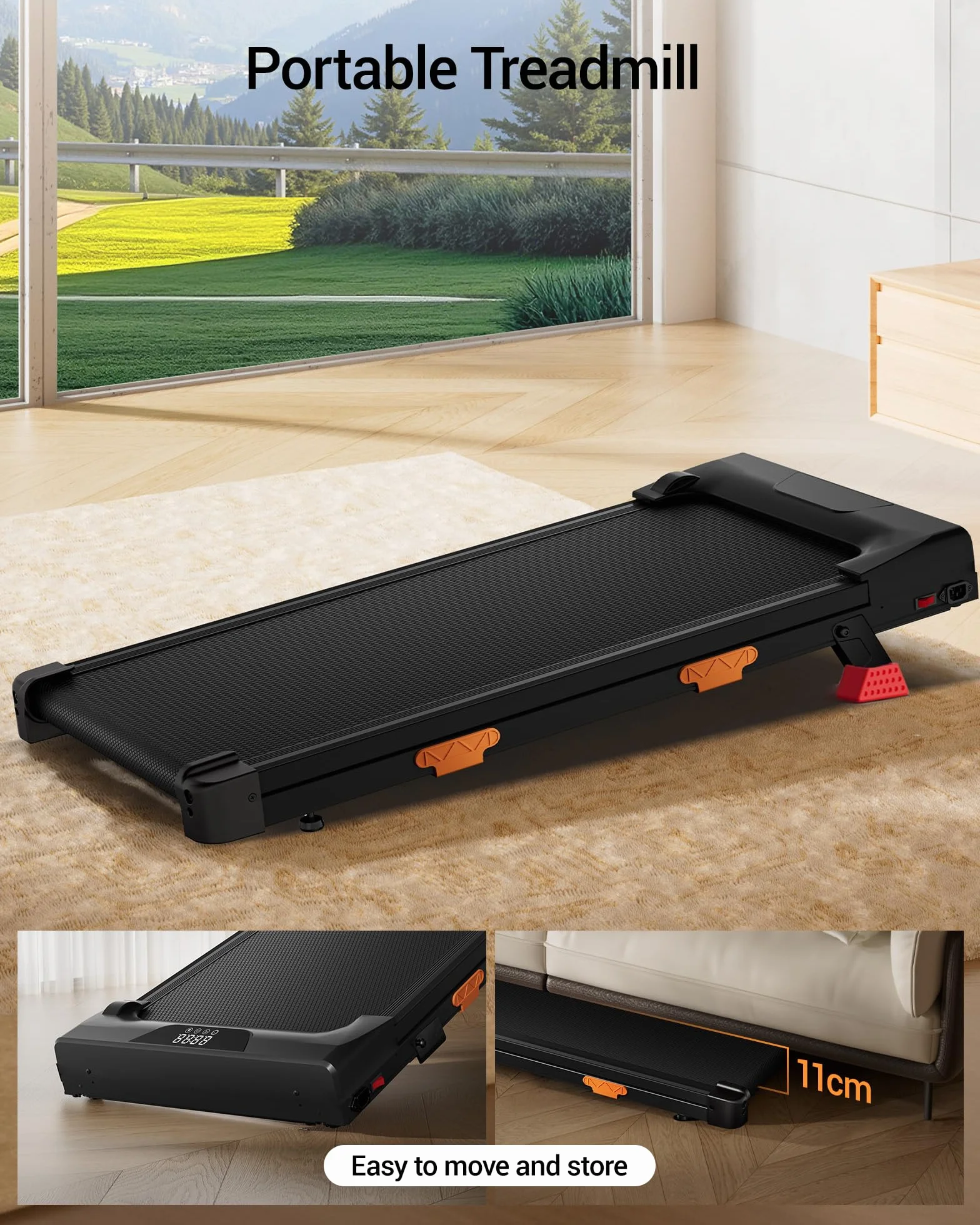 Tapis de Course LONTEK 3.0HP Inclinable 16% 10km/h avec Affichage LED et Télécommande pour Maison et Bureau 136kg