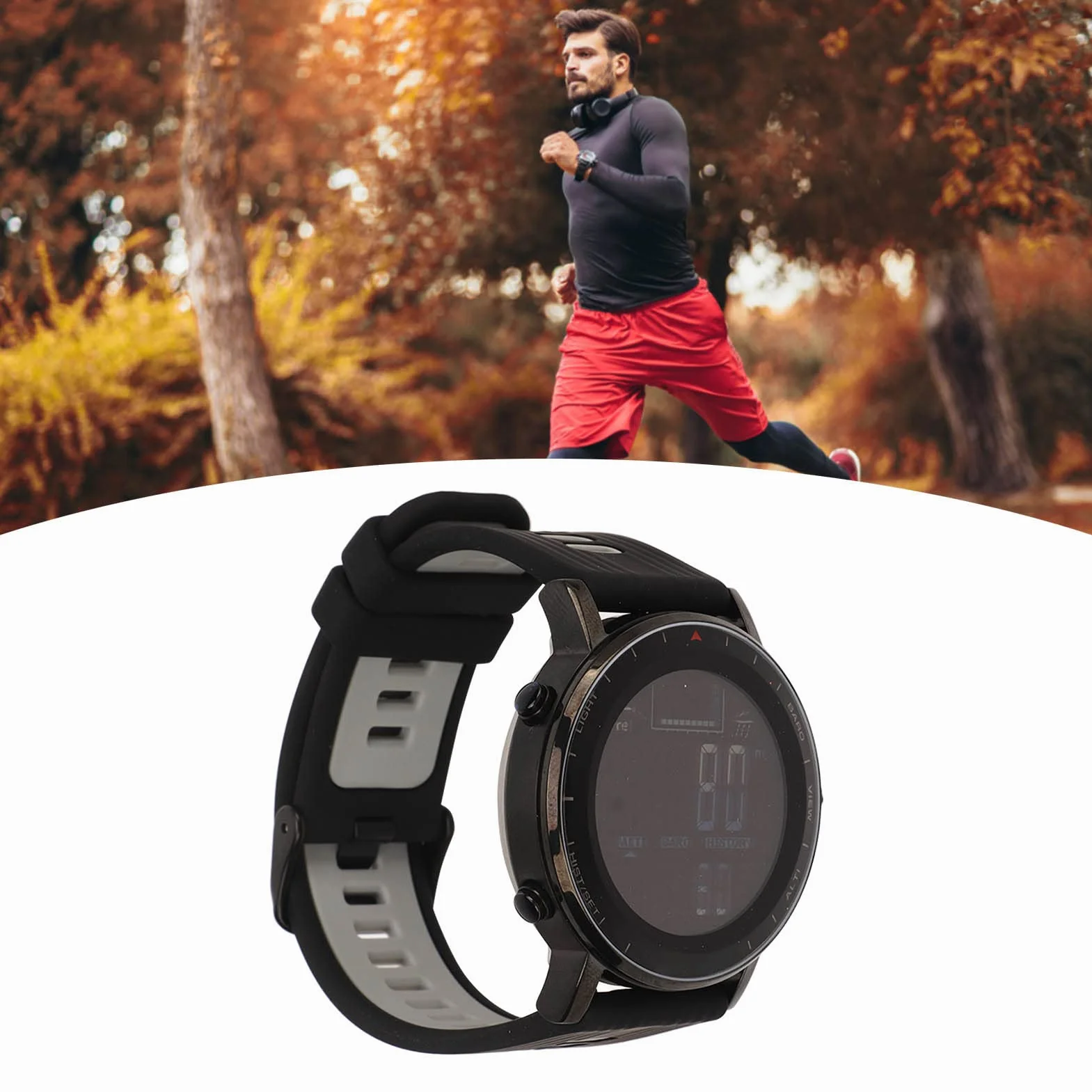 Fockety Montre de Sport Numérique Étanche avec Altimètre, Baromètre et Thermomètre pour Hommes et Femmes